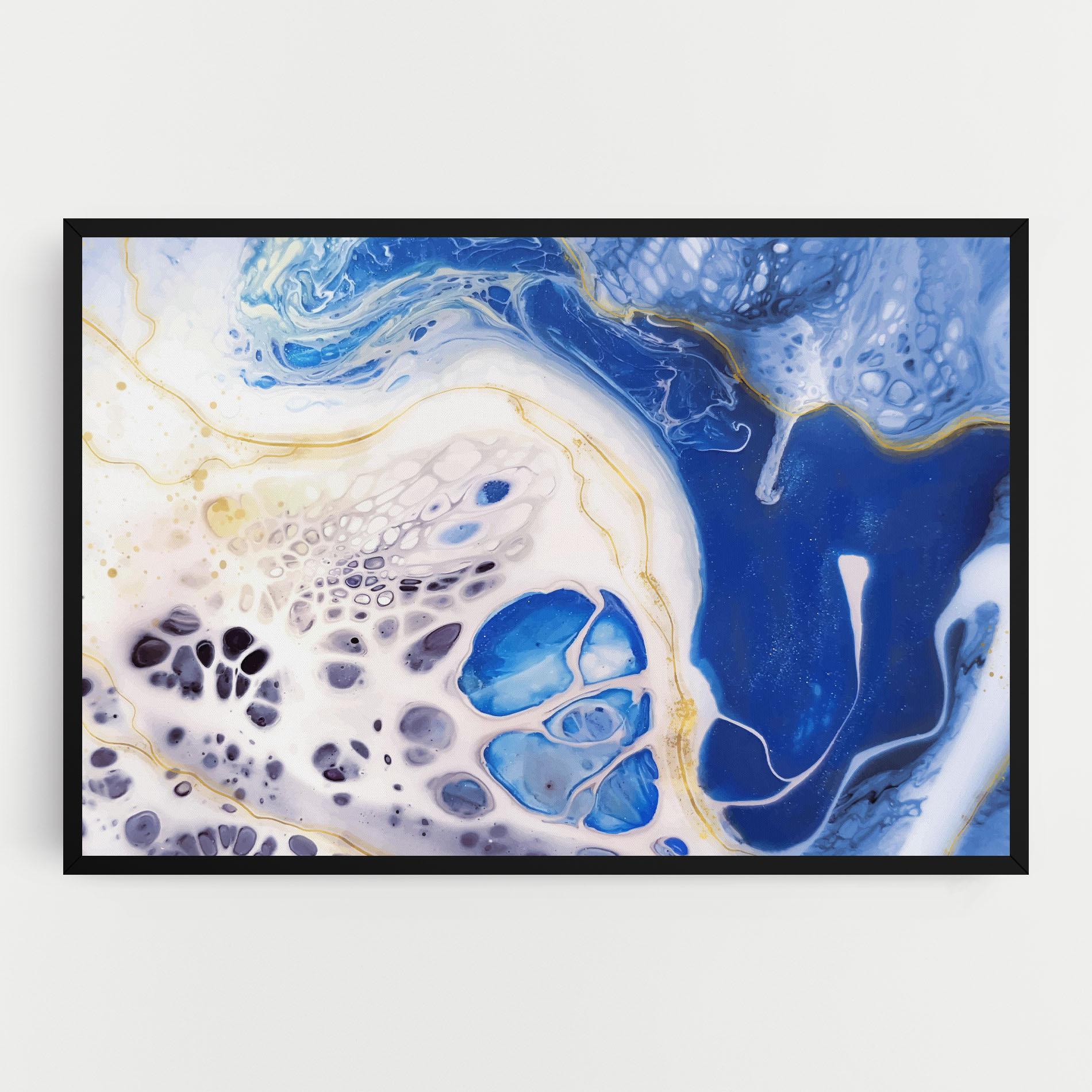 Tablou Canvas Water Gold Blue Marble mockup 0