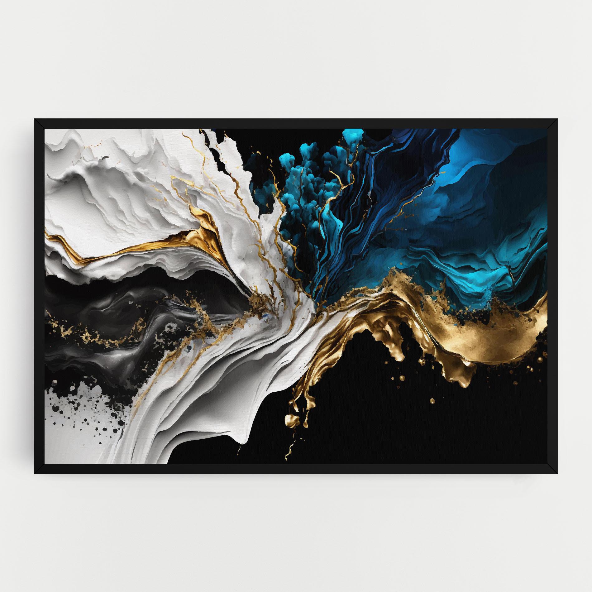 Tablou Canvas White Black Wave mockup 0