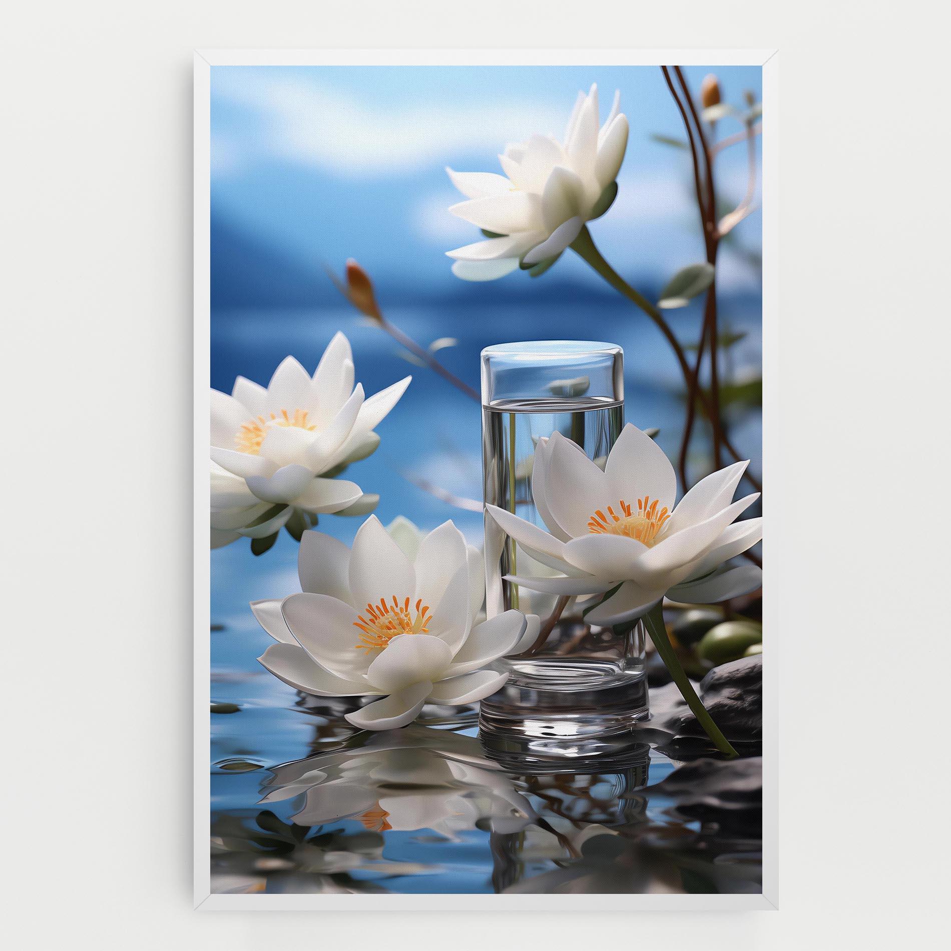 Tablou Canvas Flower Water Glass mockup 0