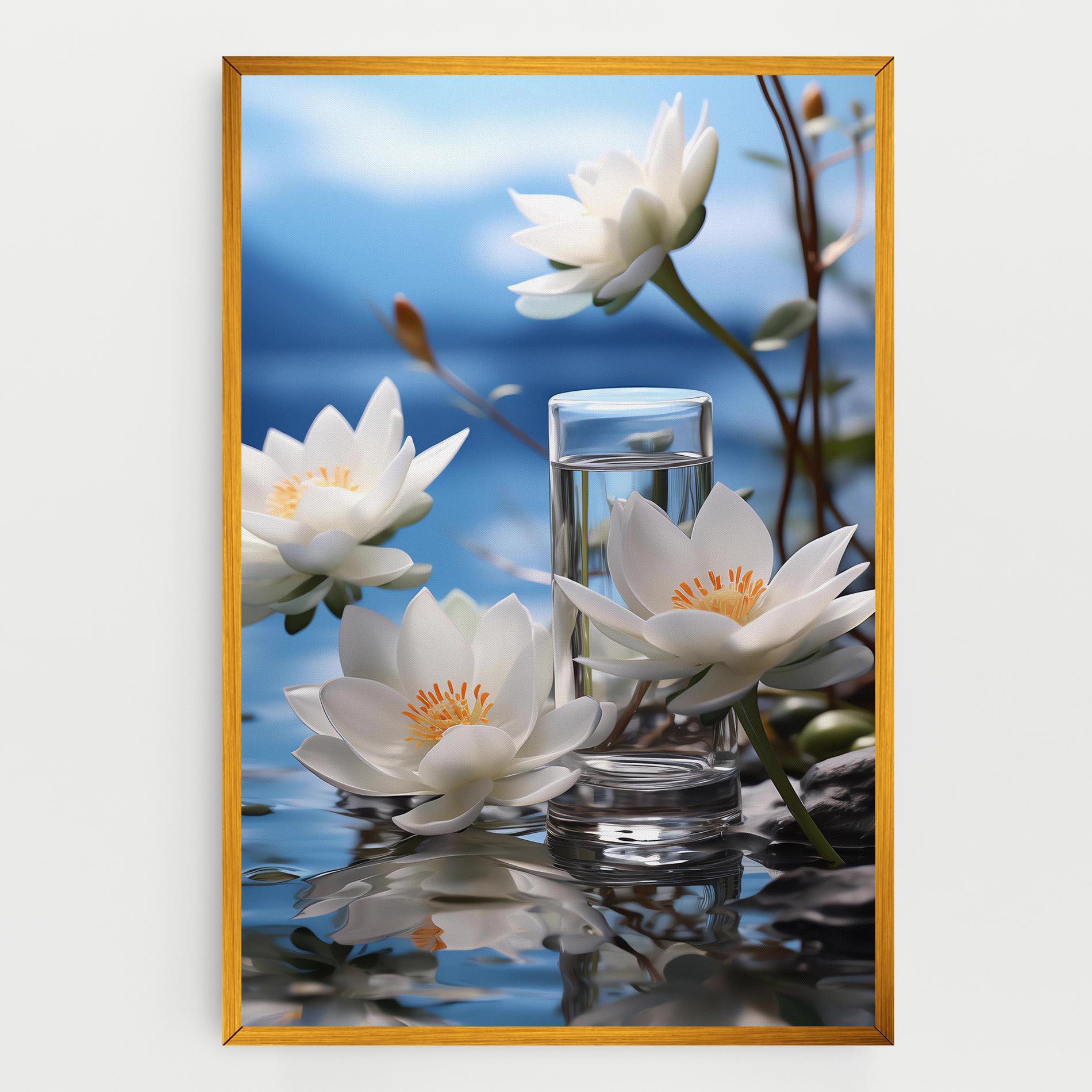 Tablou Canvas Flower Water Glass mockup 0