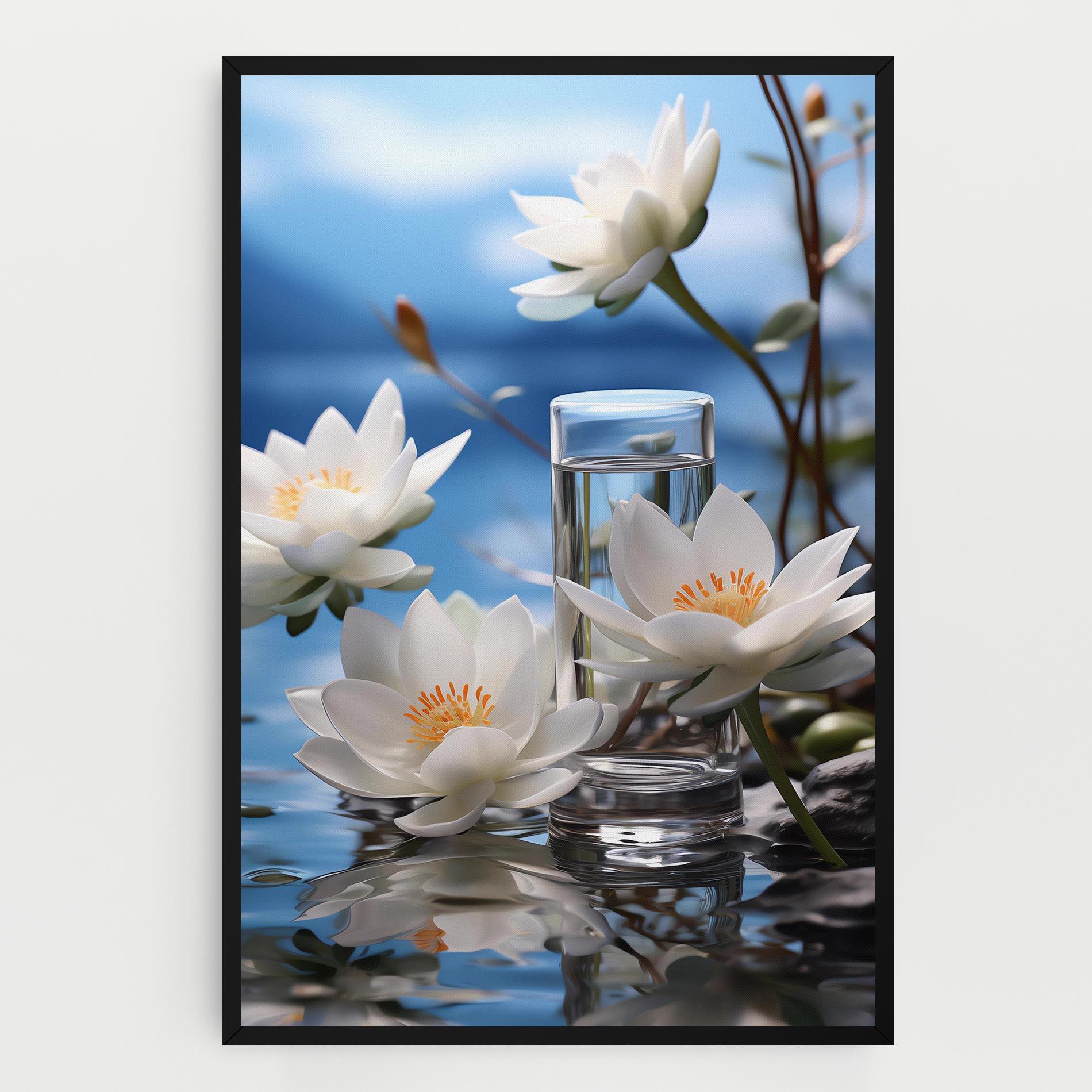 Tablou Canvas Flower Water Glass mockup 0