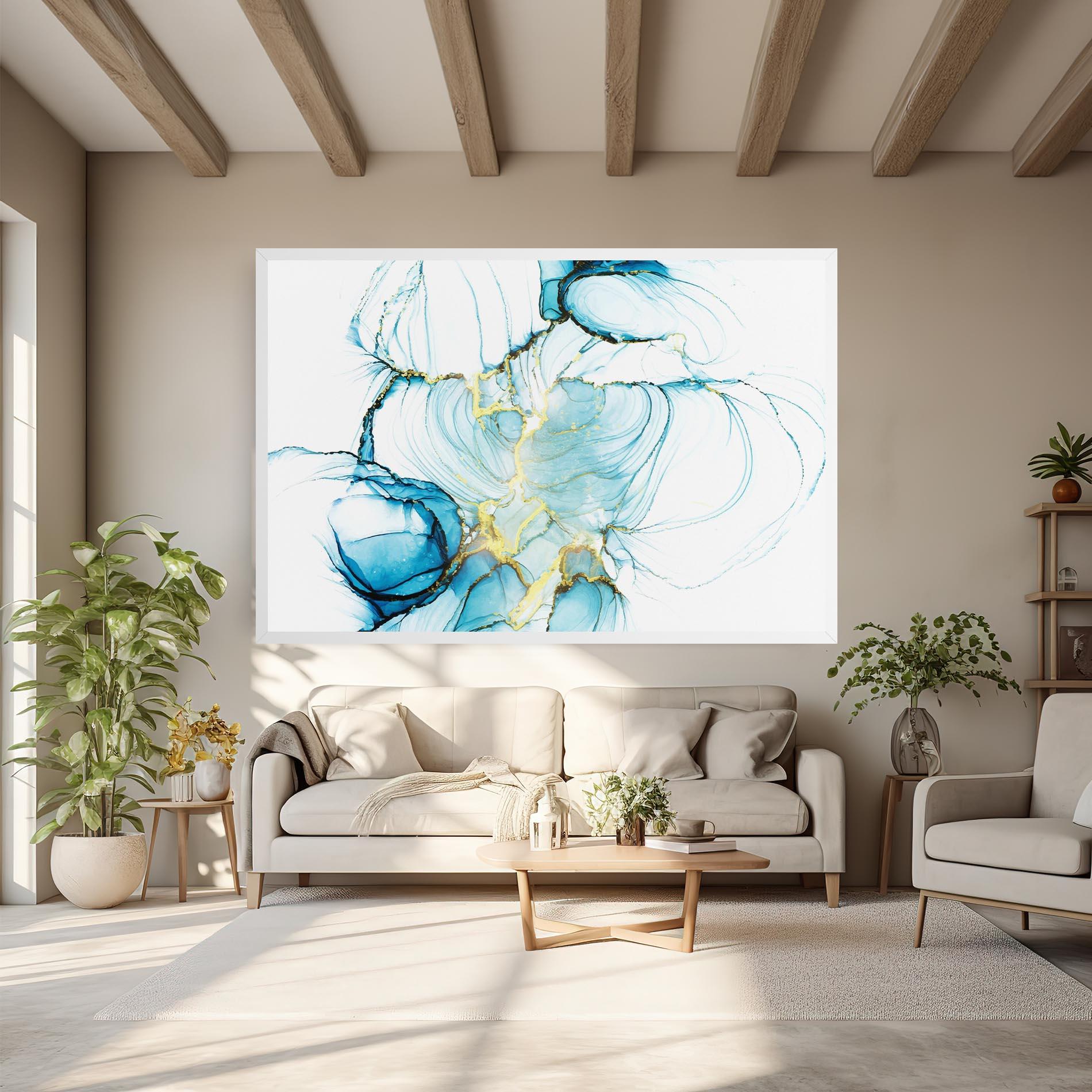 Tablou Canvas Artistic Gold Blue mockup 6