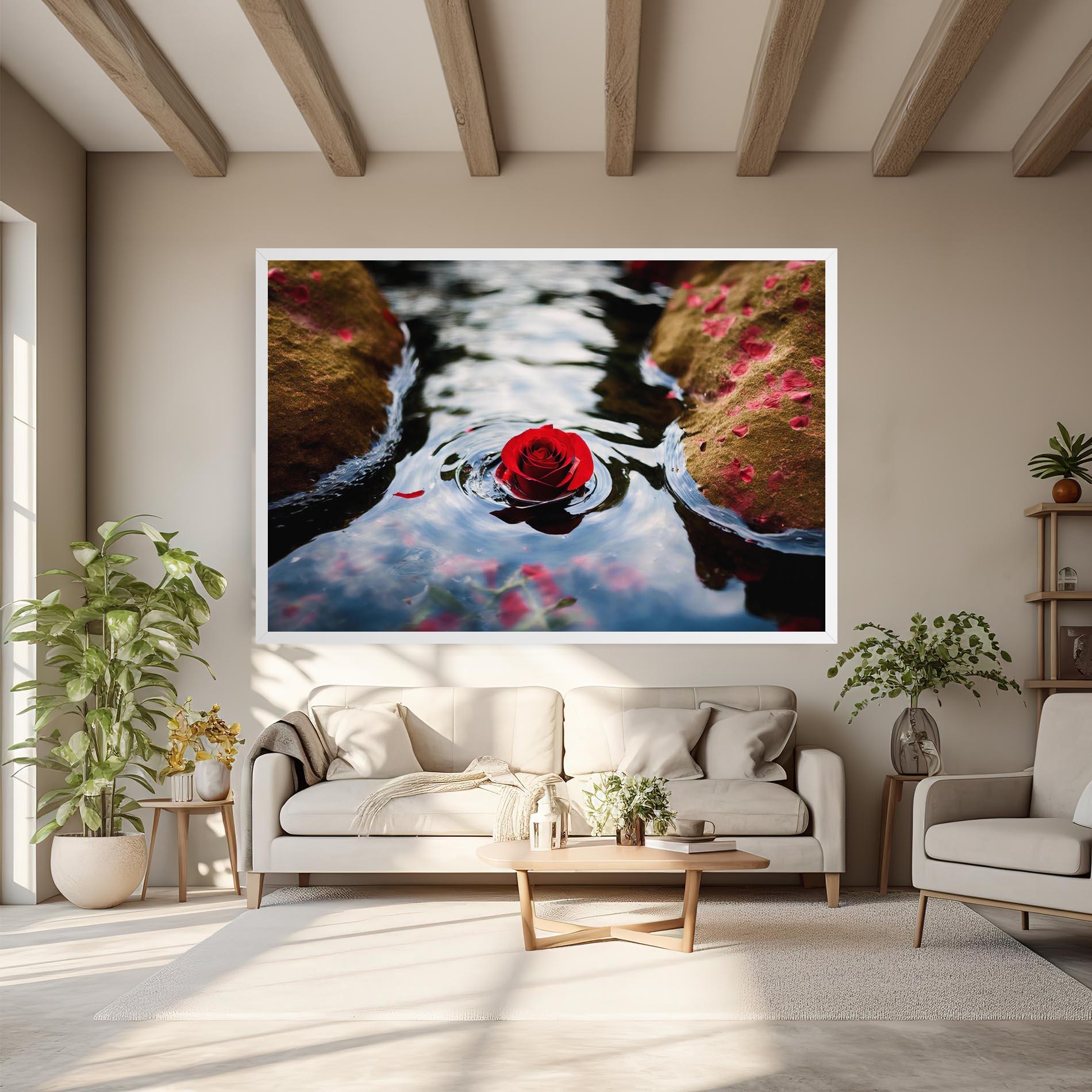 Tablou Canvas Floating Water Rose mockup 6