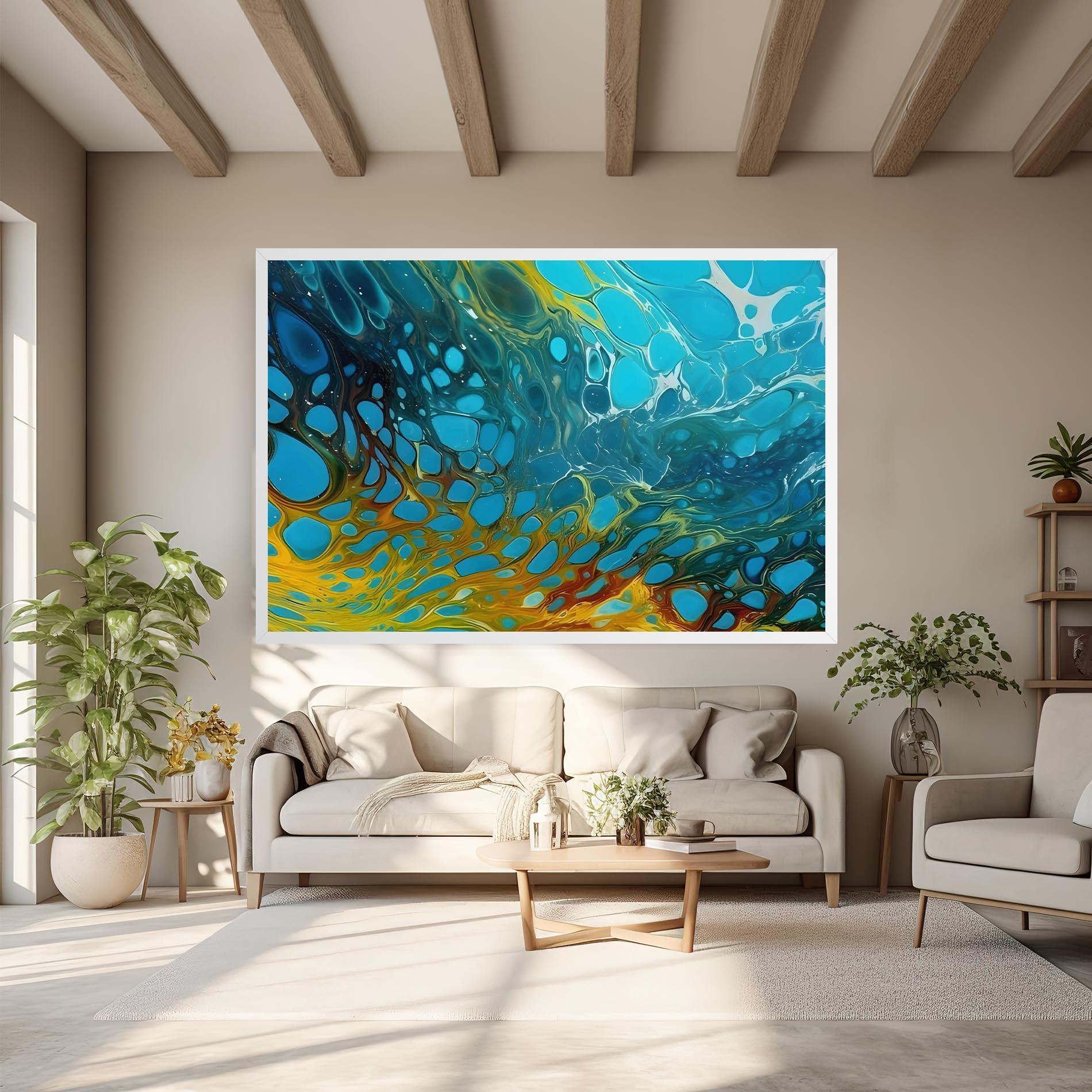 Tablou Canvas Yellow Green Ocean mockup 6