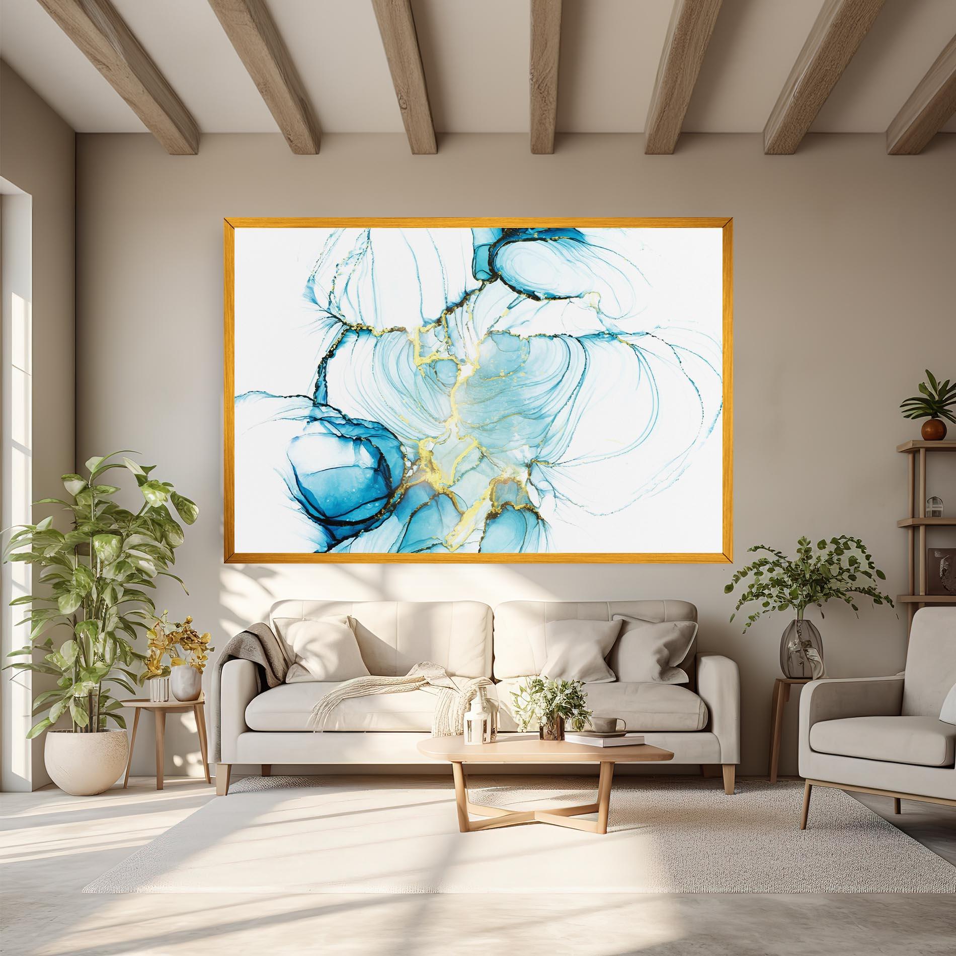 Tablou Canvas Artistic Gold Blue mockup 6