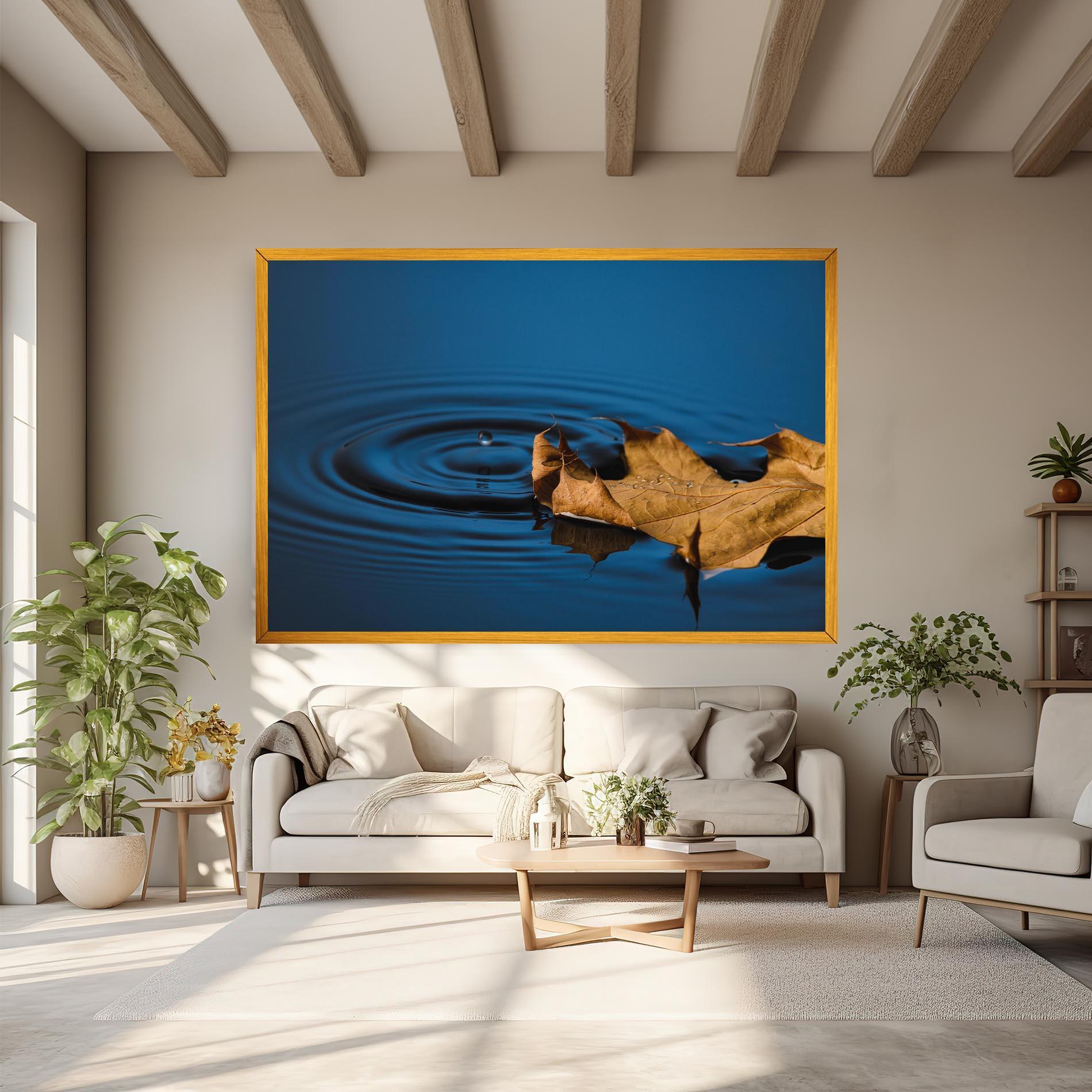 Tablou Canvas Autumn Leaf Water mockup 6