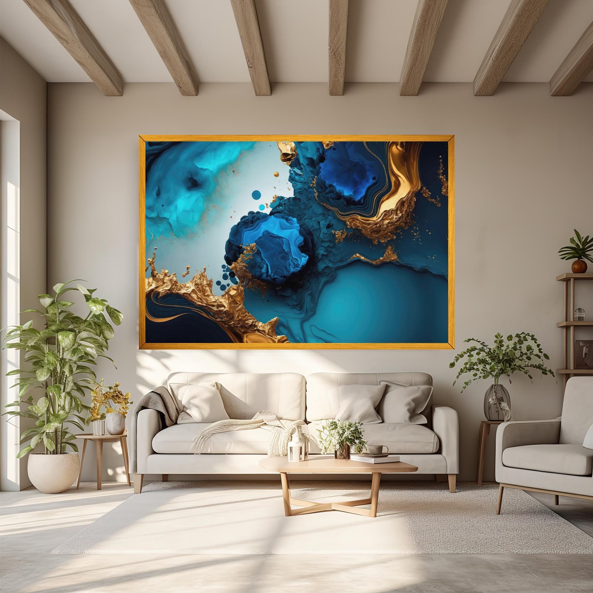 Blue Gold Wave mockup 6