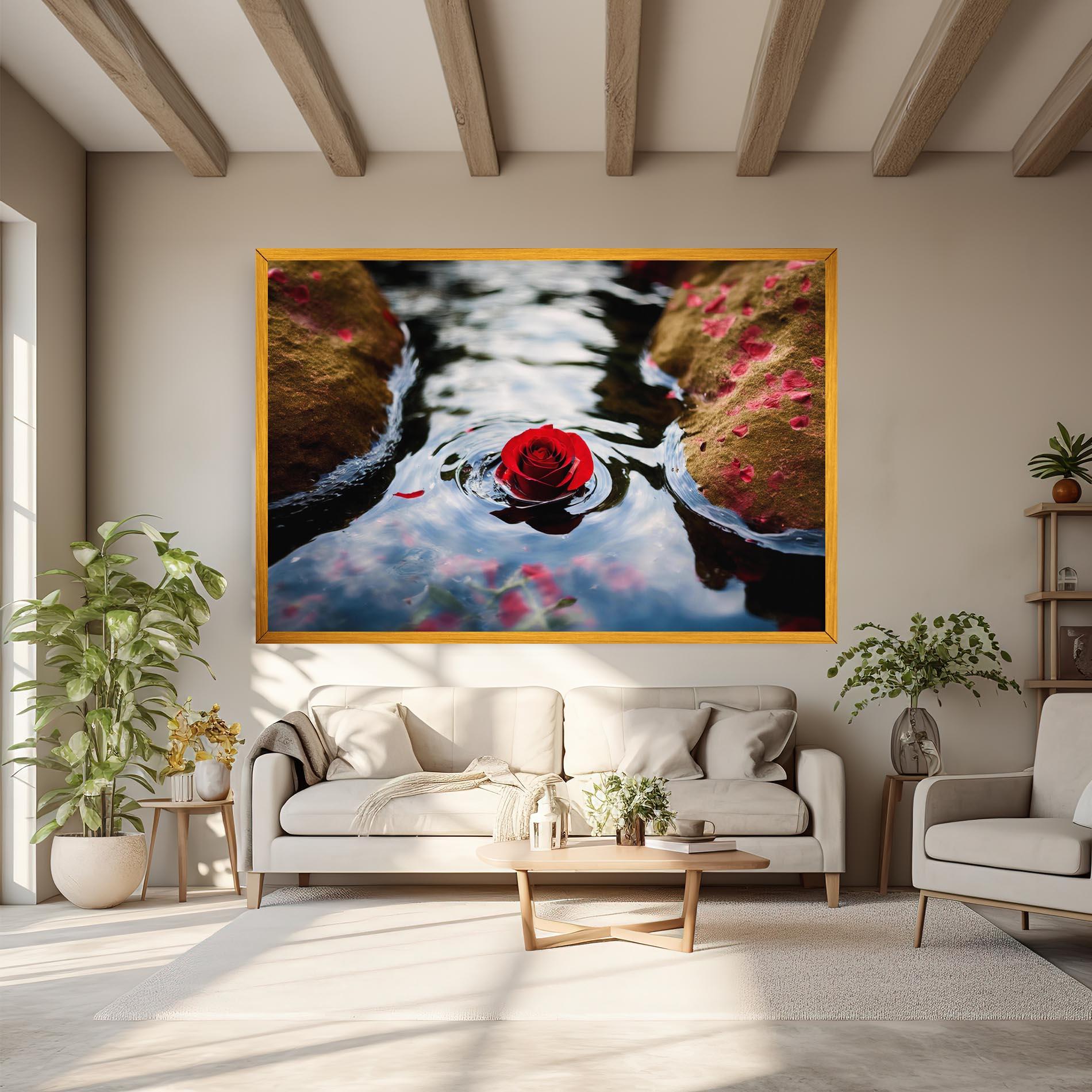 Tablou Canvas Floating Water Rose mockup 6