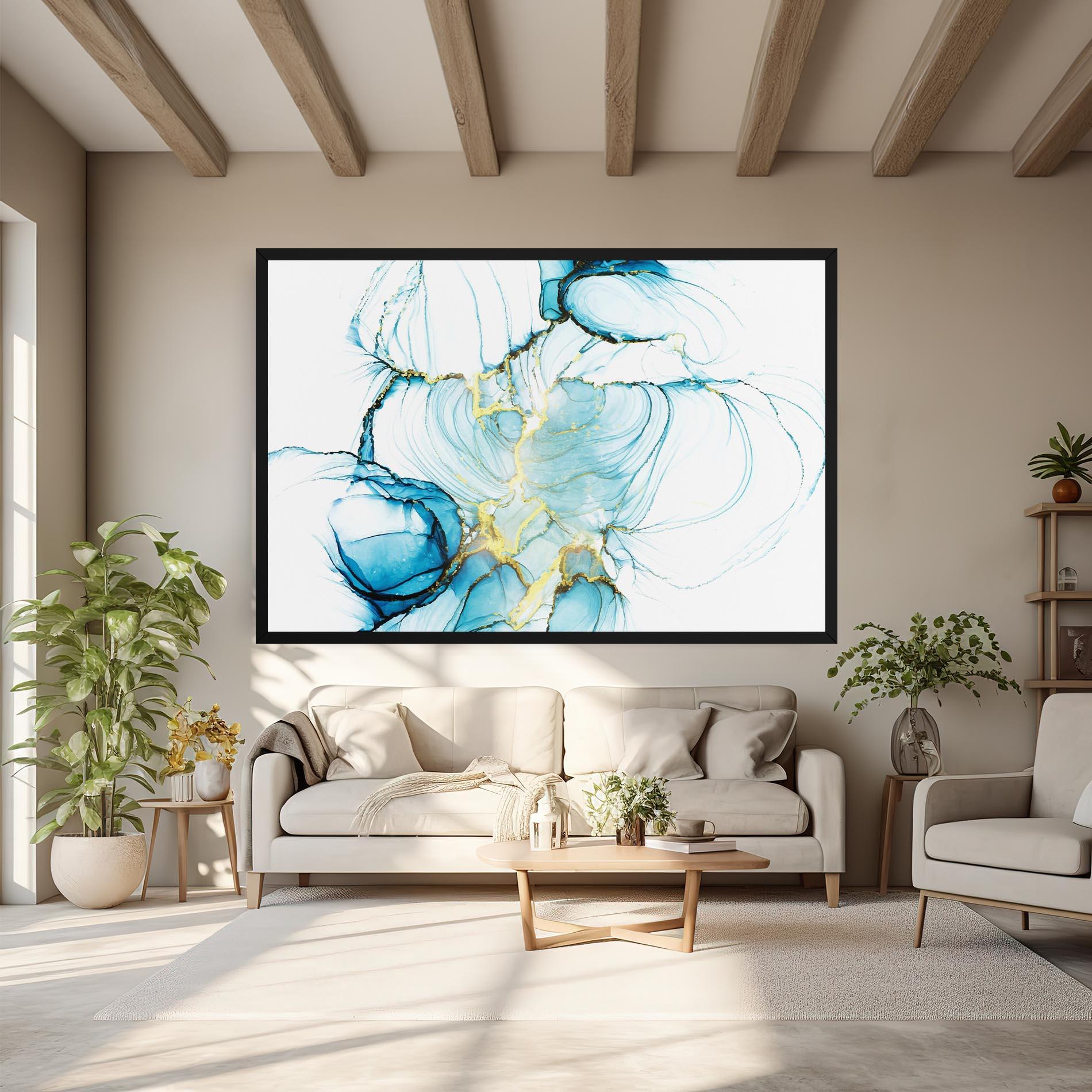 Tablou Canvas Artistic Gold Blue mockup 6