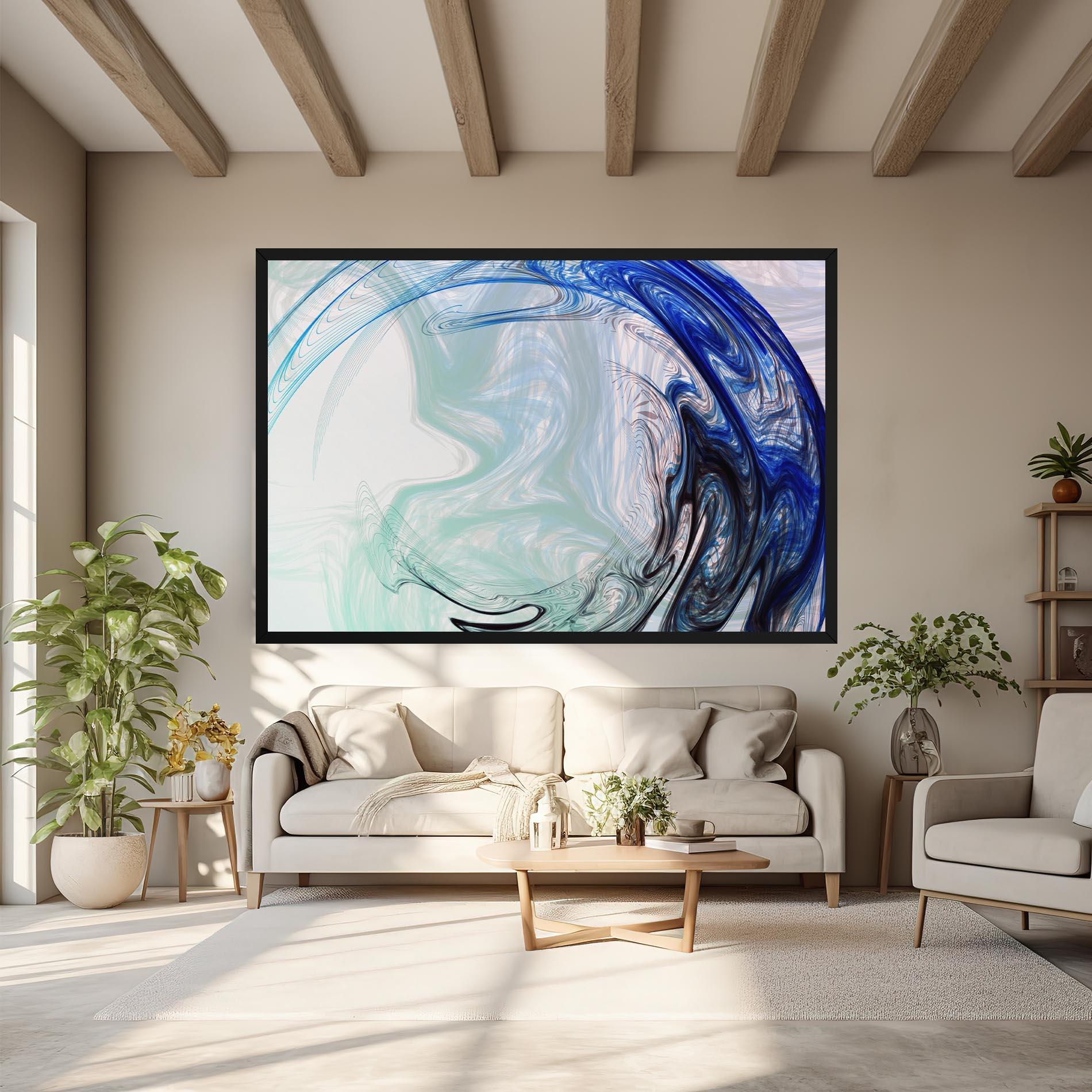 Tablou Canvas Blue Black Art mockup 6