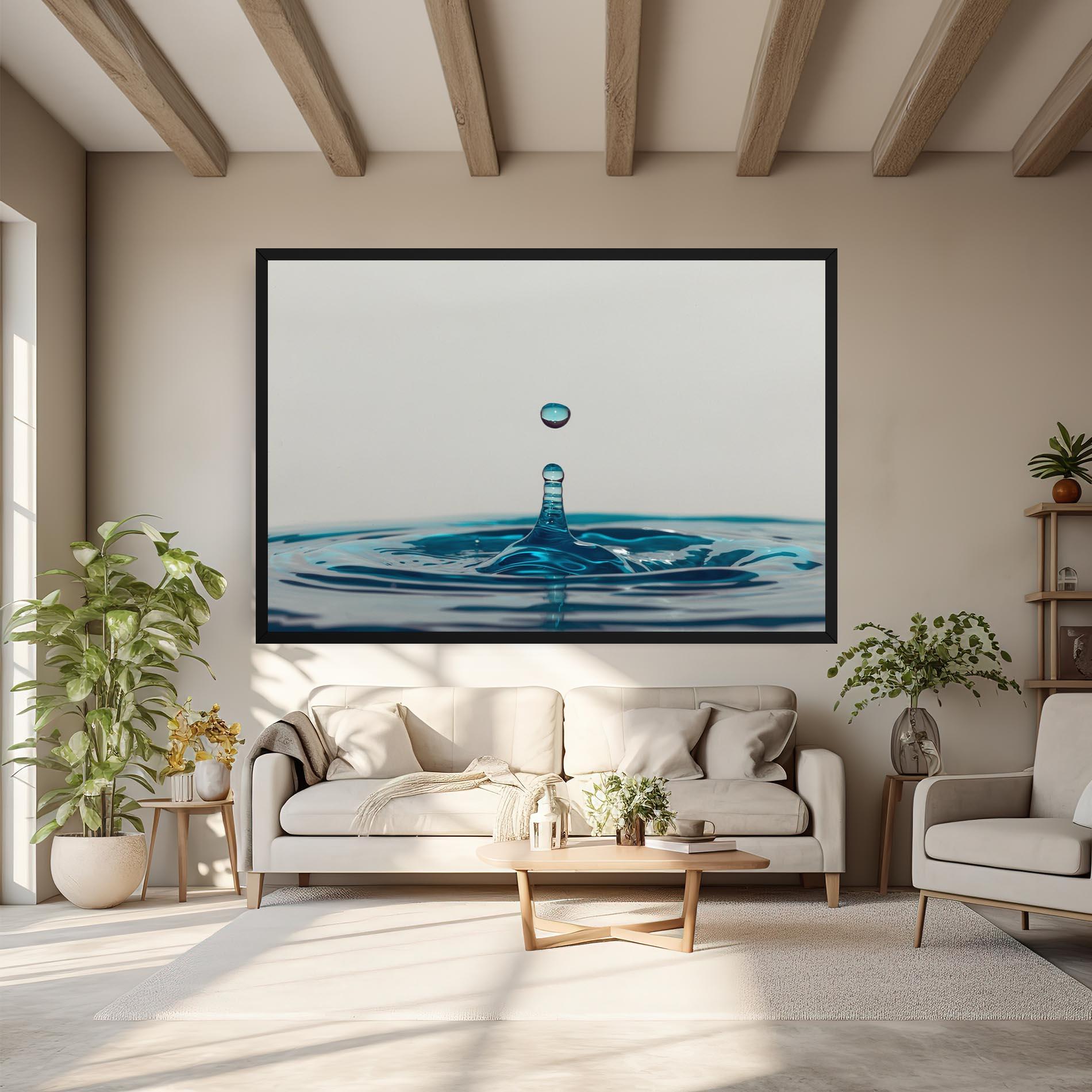 Tablou Canvas Blue Water Drop mockup 6