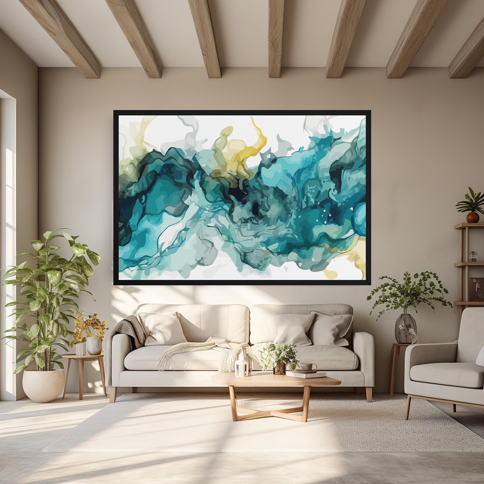 Tablou Canvas Blue Yellow Art mockup 6