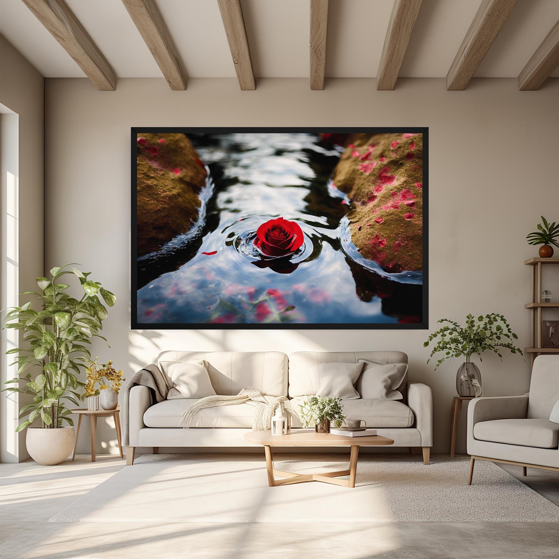 Tablou Canvas Floating Water Rose mockup 6