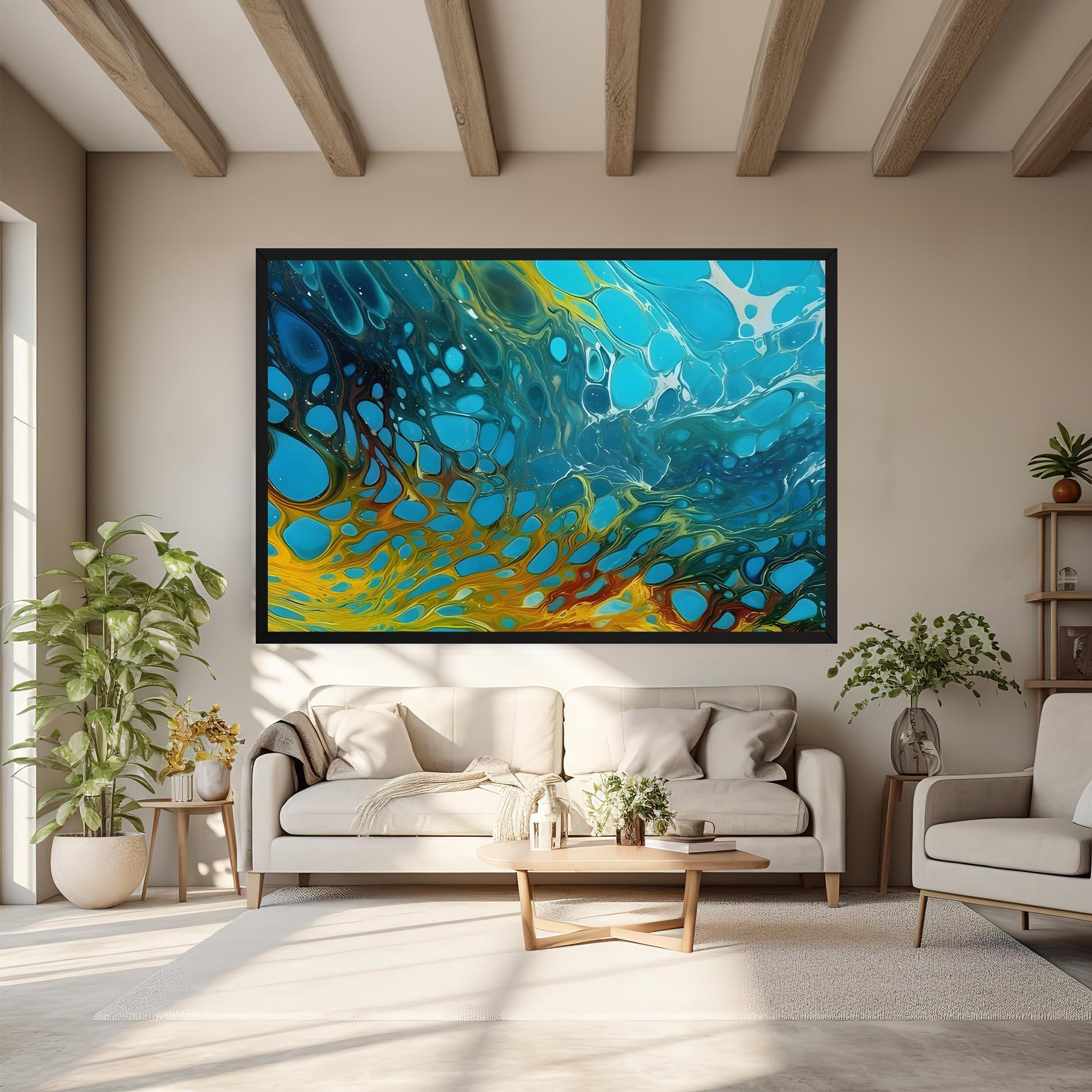 Tablou Canvas Yellow Green Ocean mockup 6