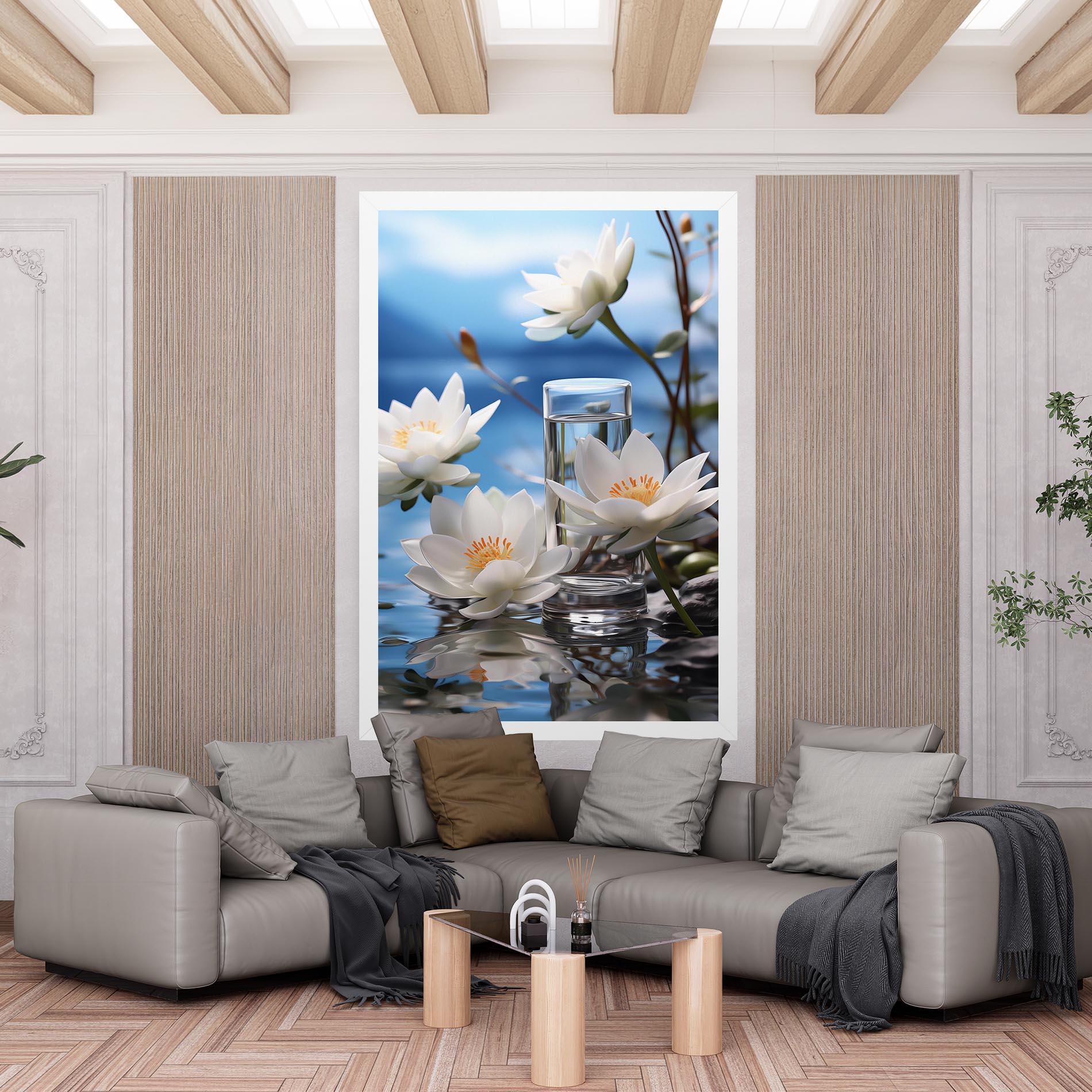 Tablou Canvas Flower Water Glass mockup 6