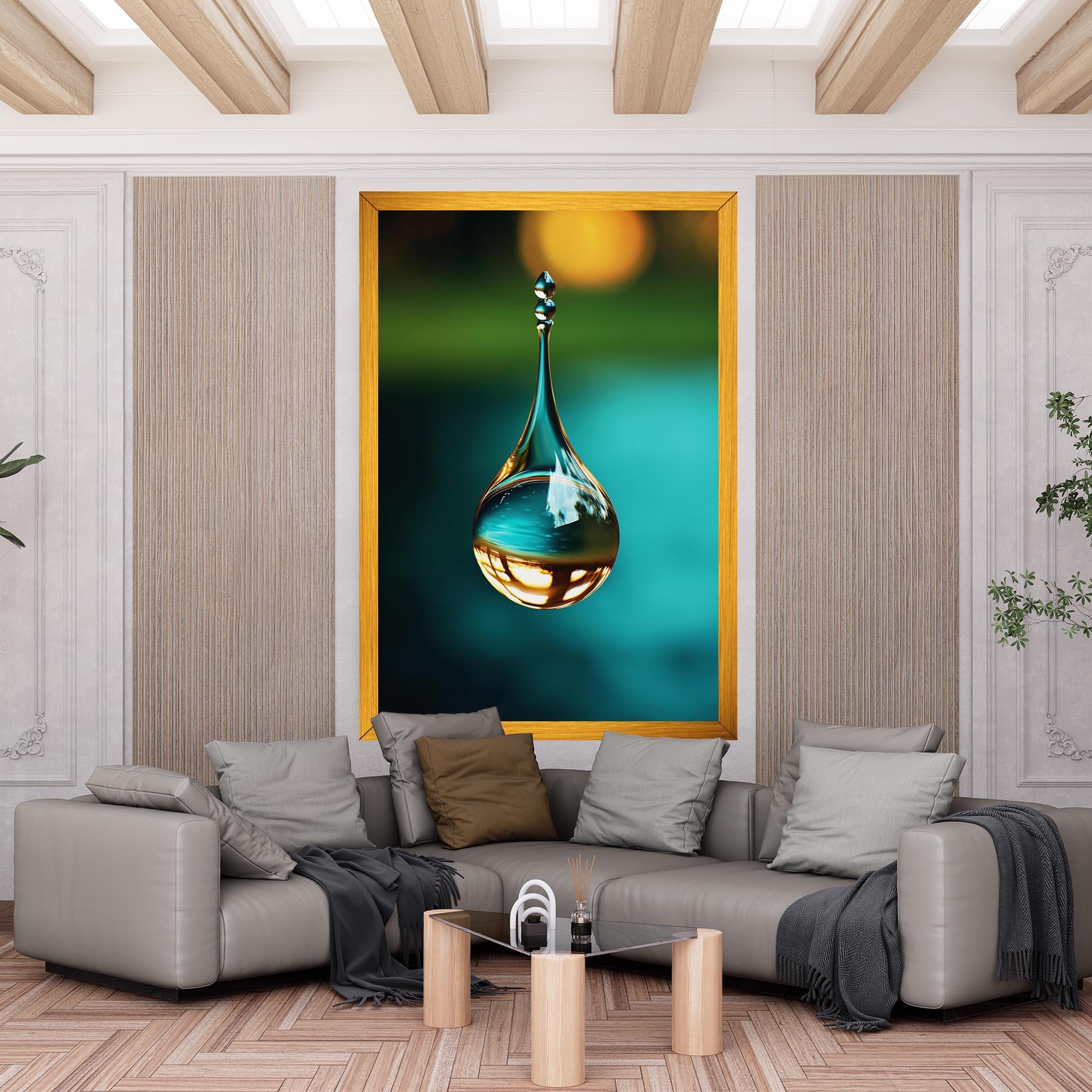 Tablou Canvas Big Green Drop mockup 6