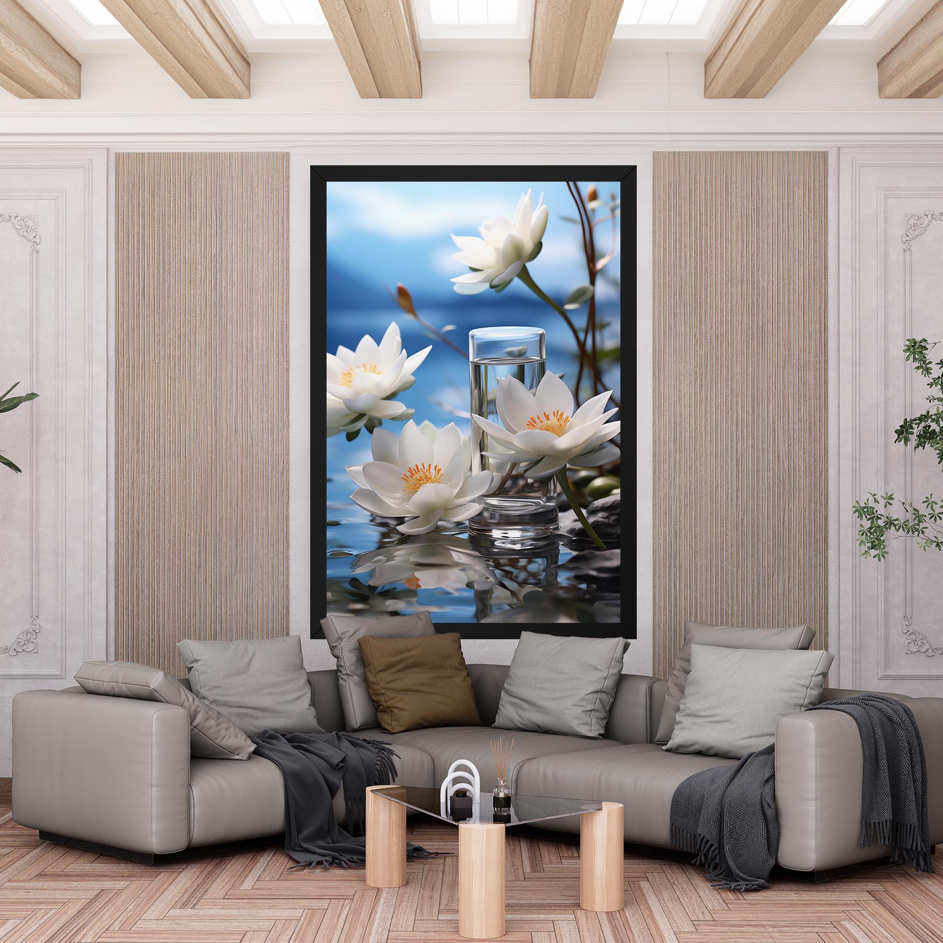 Tablou Canvas Flower Water Glass mockup 6