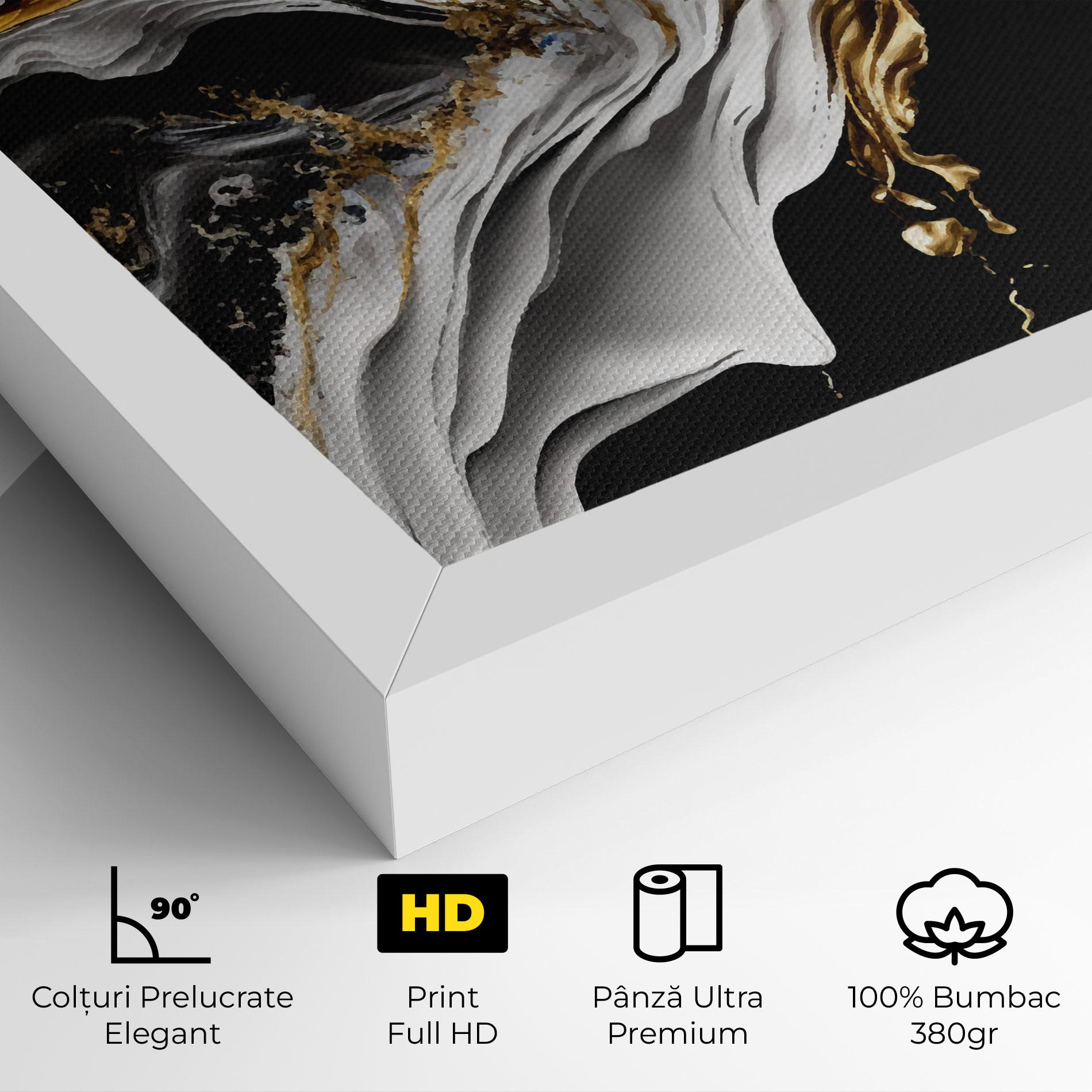 Tablou Canvas White Black Wave mockup 4