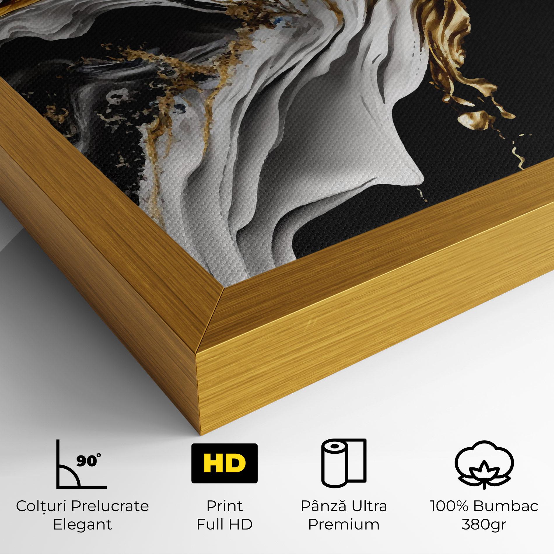 Tablou Canvas White Black Wave mockup 4
