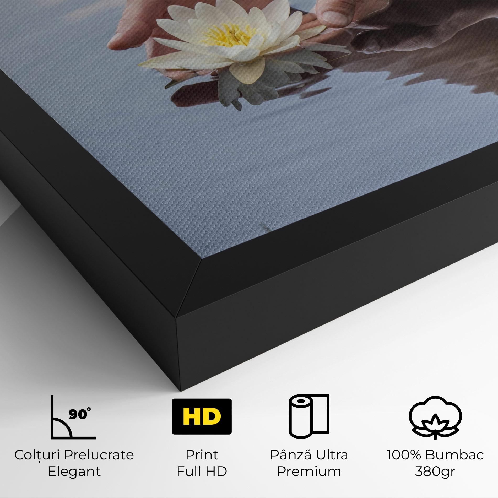 Tablou Canvas Holding Lake Flower mockup 4