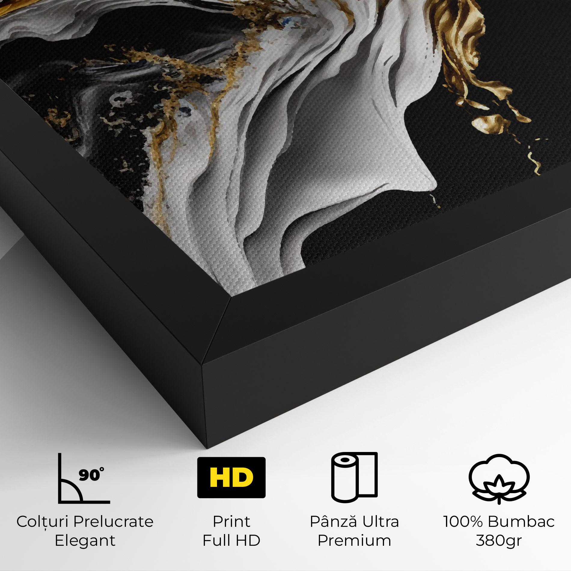 Tablou Canvas White Black Wave mockup 4