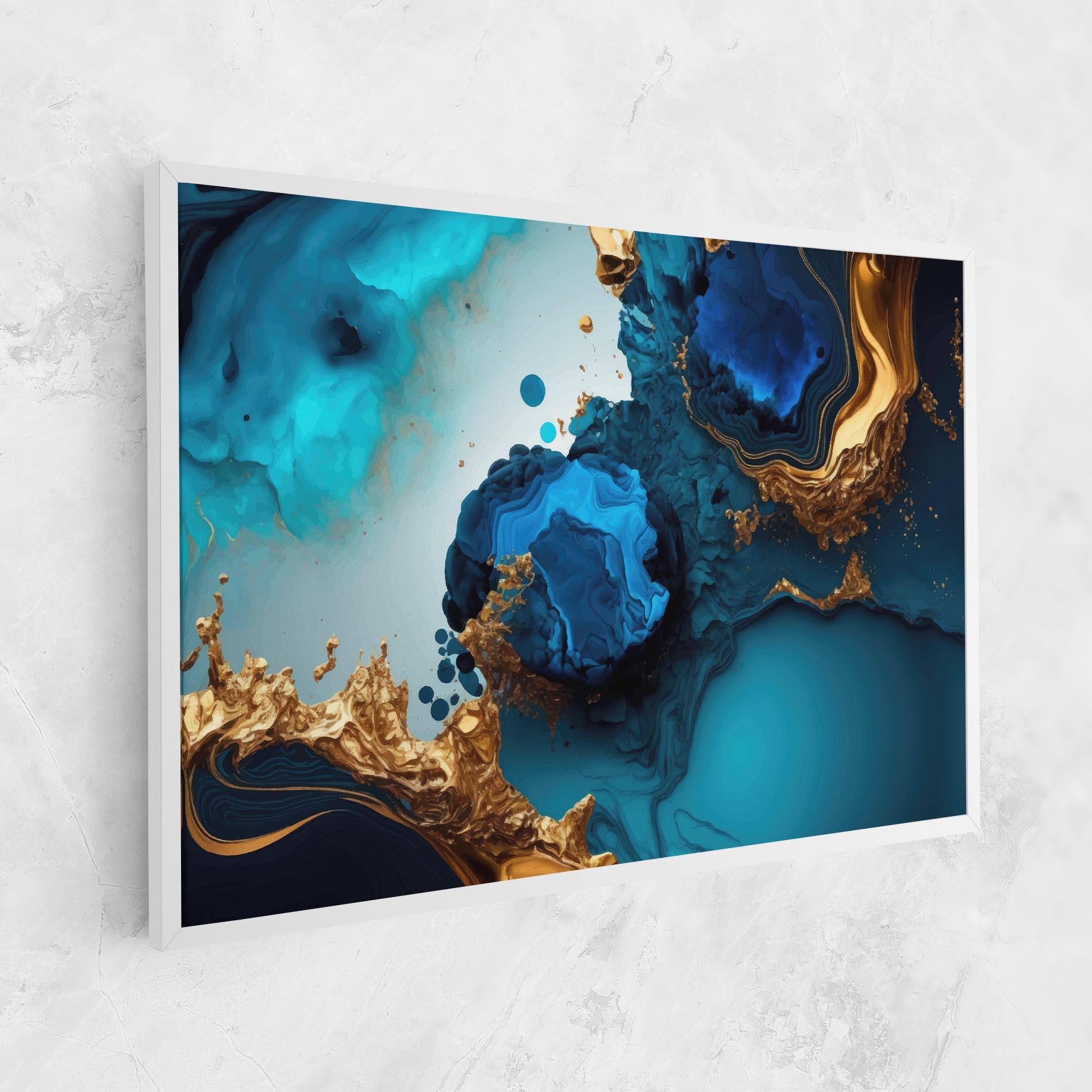 Tablou Canvas Blue Gold Wave mockup 1