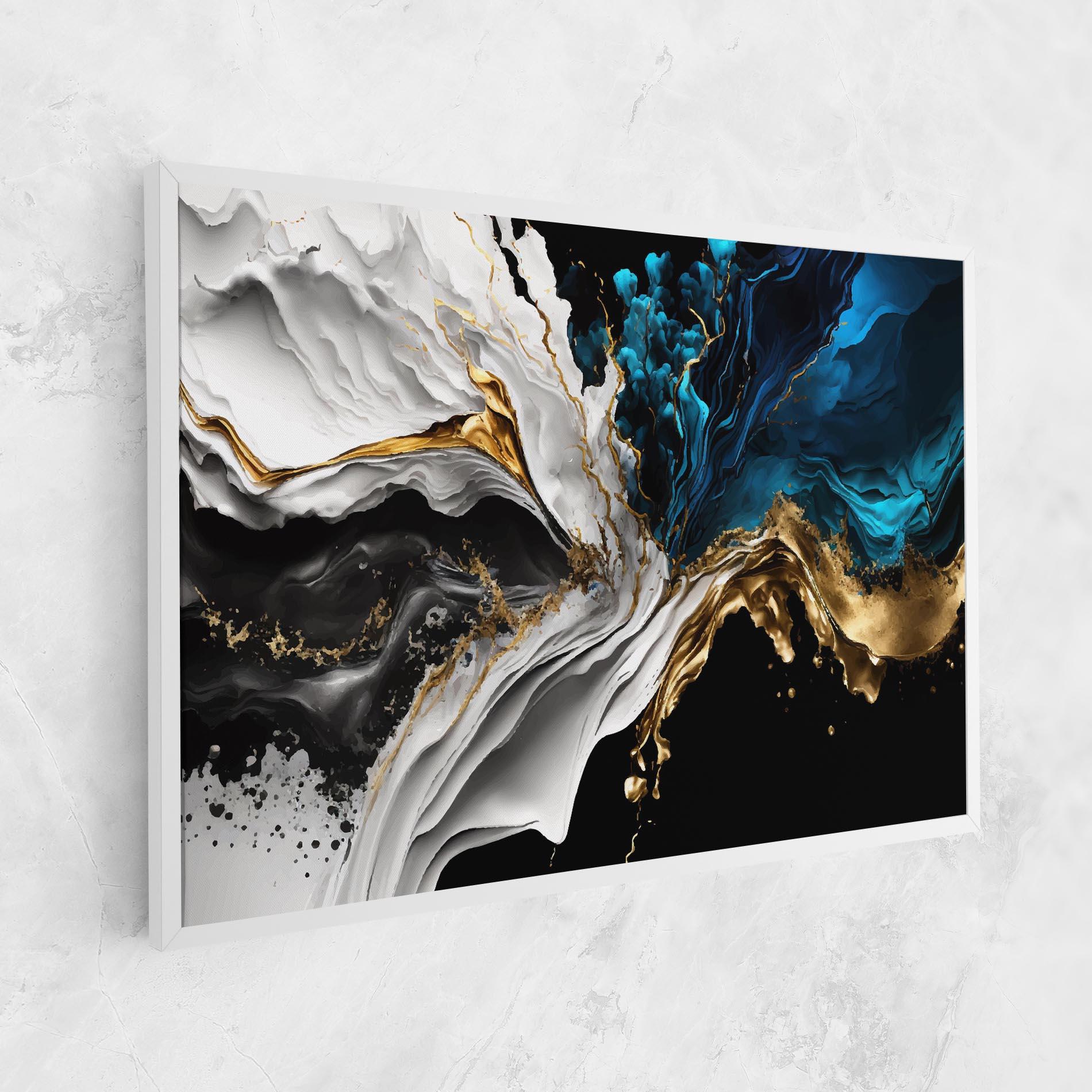 Tablou Canvas White Black Wave mockup 1