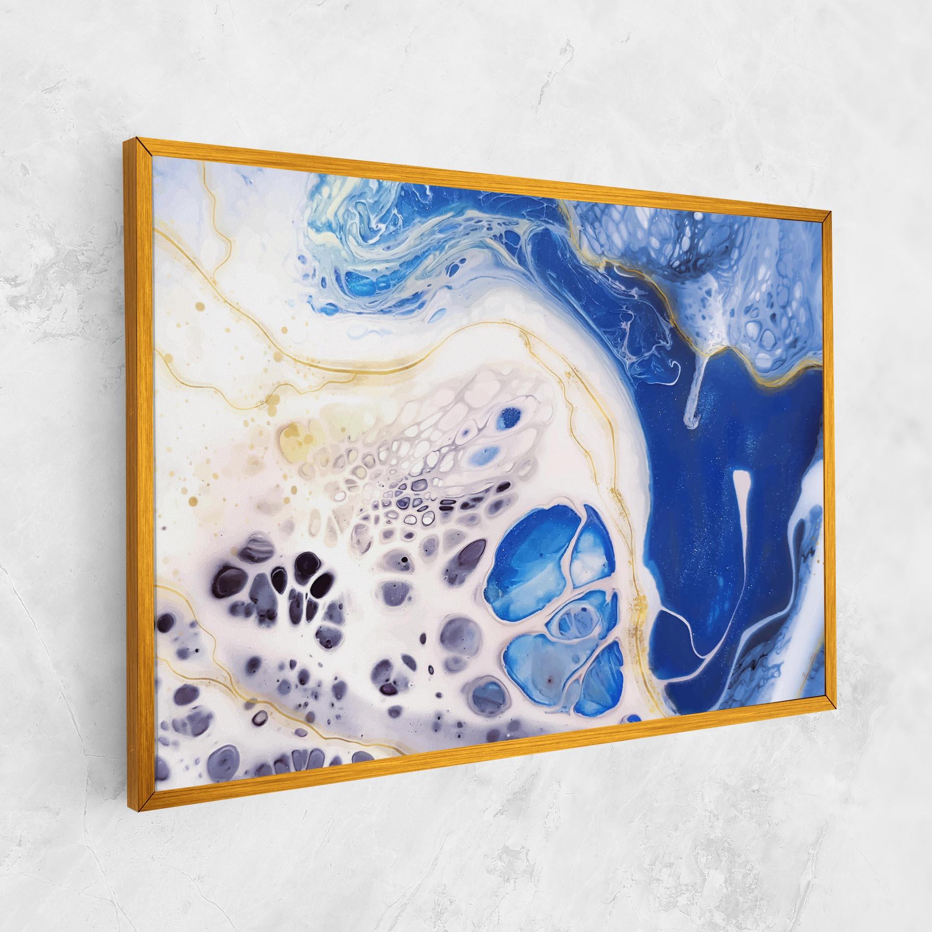 Tablou Canvas Water Gold Blue Marble mockup 1