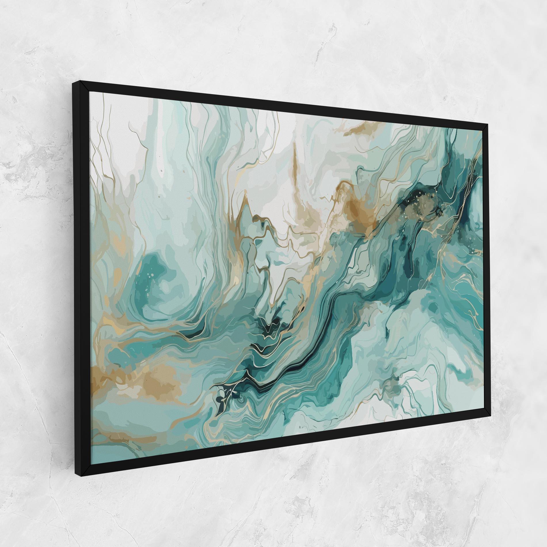 Tablou Canvas Green Gold Water mockup 1