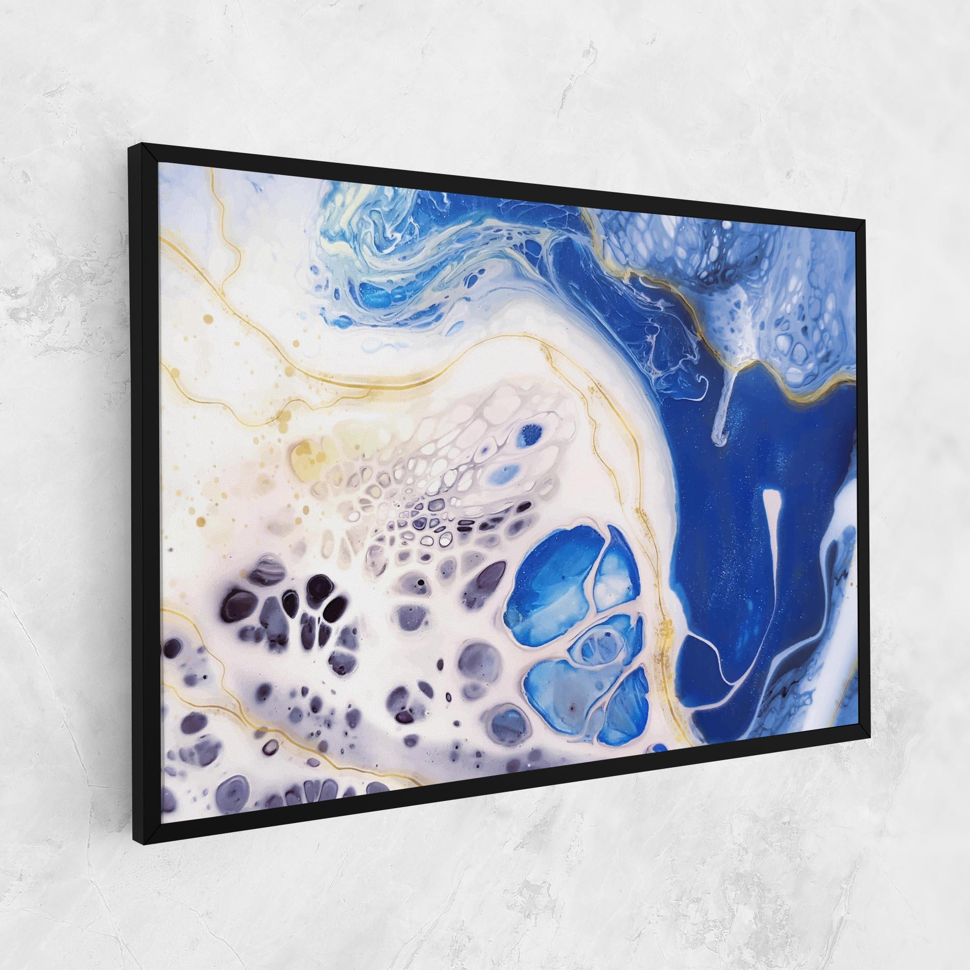 Tablou Canvas Water Gold Blue Marble mockup 1