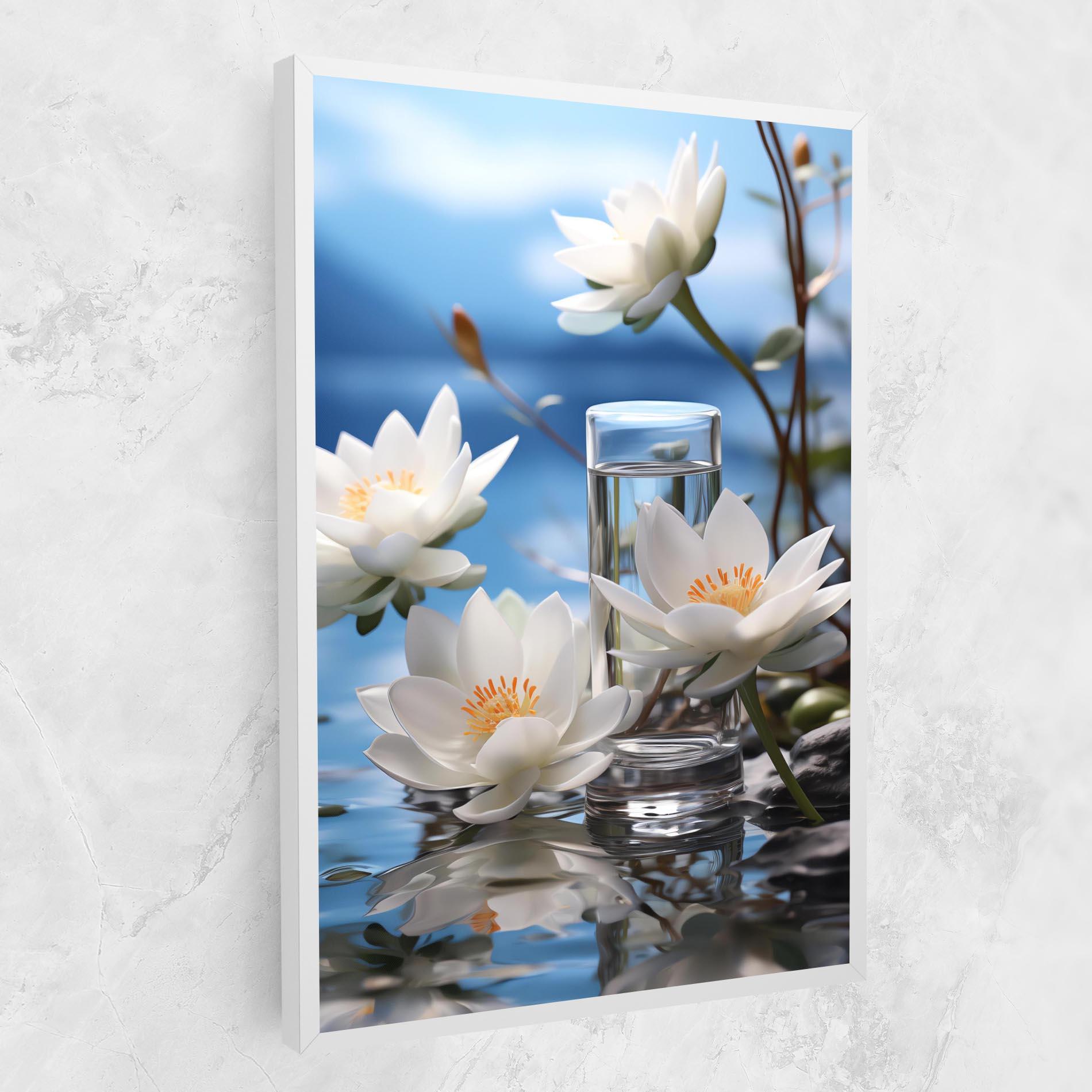Tablou Canvas Flower Water Glass mockup 1