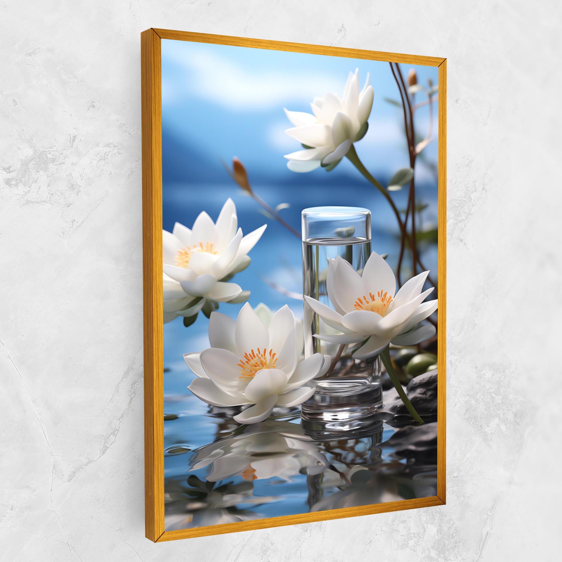 Tablou Canvas Flower Water Glass mockup 1