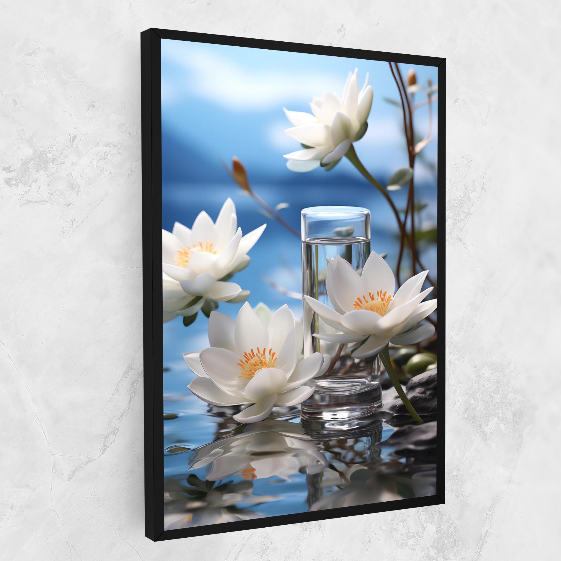 Tablou Canvas Flower Water Glass mockup 1