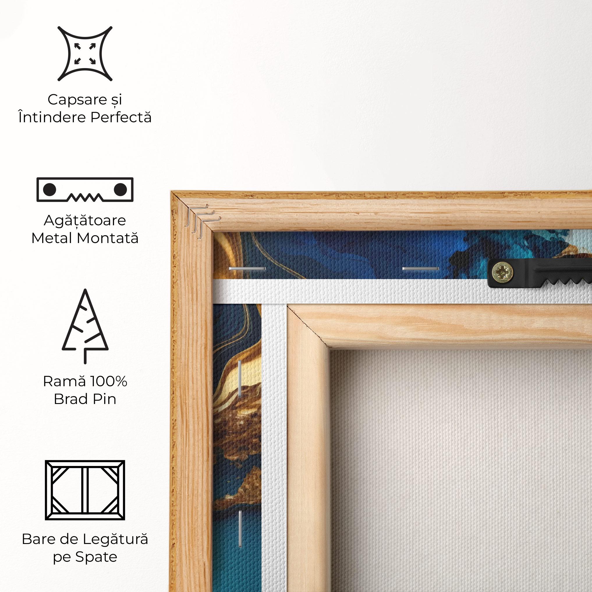 Tablou Canvas Blue Gold Wave mockup 5