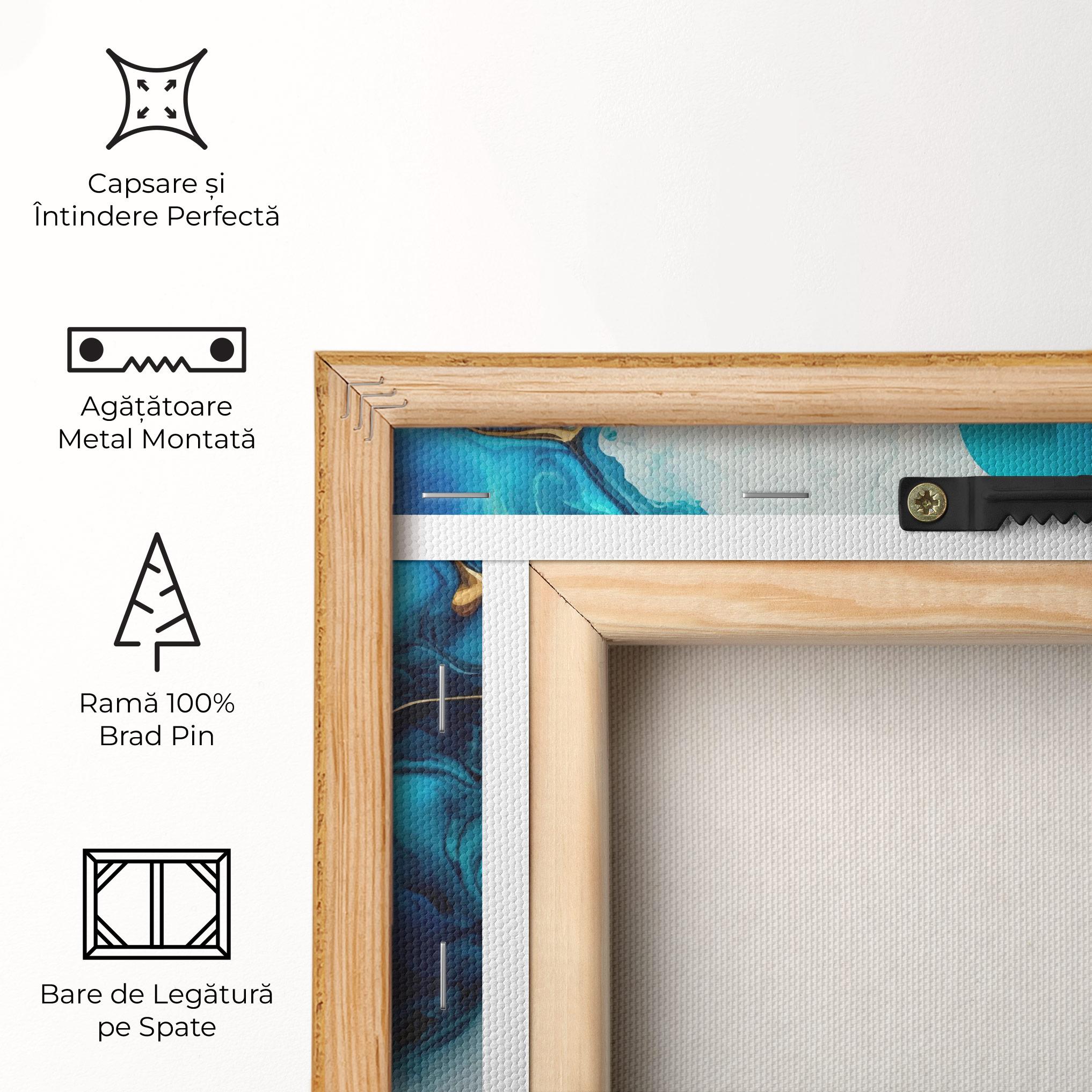 Tablou Canvas Gold Blue Art Wave mockup 5