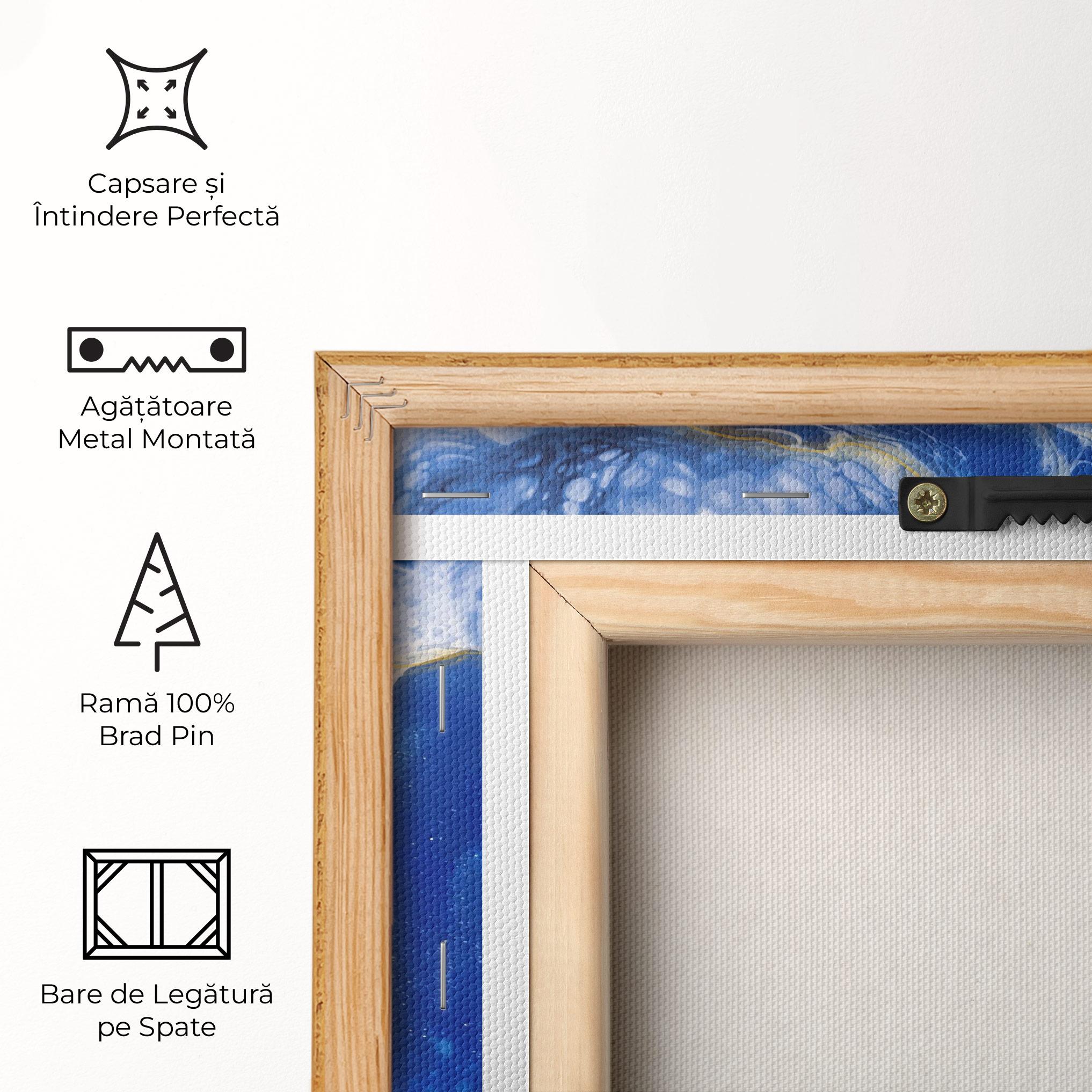 Tablou Canvas Water Gold Blue Marble mockup 5