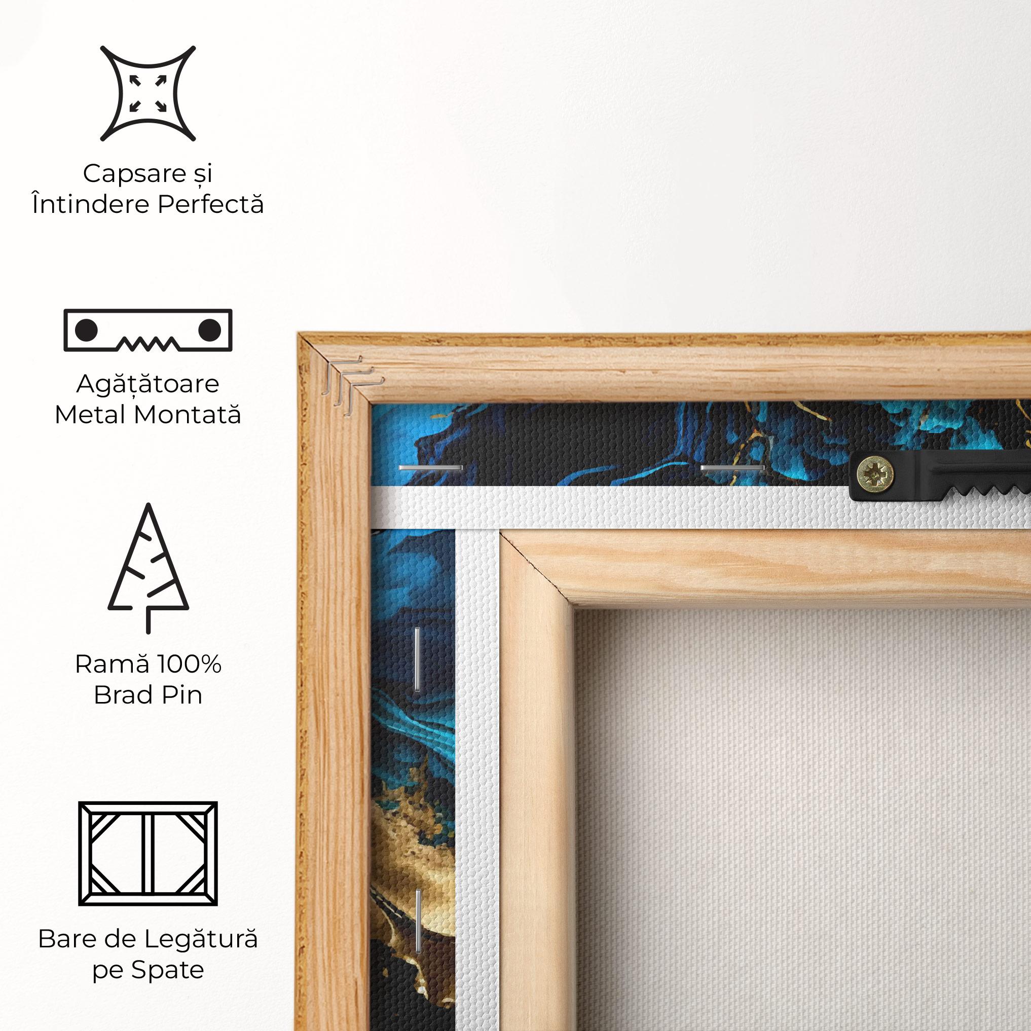 Tablou Canvas White Black Wave mockup 5