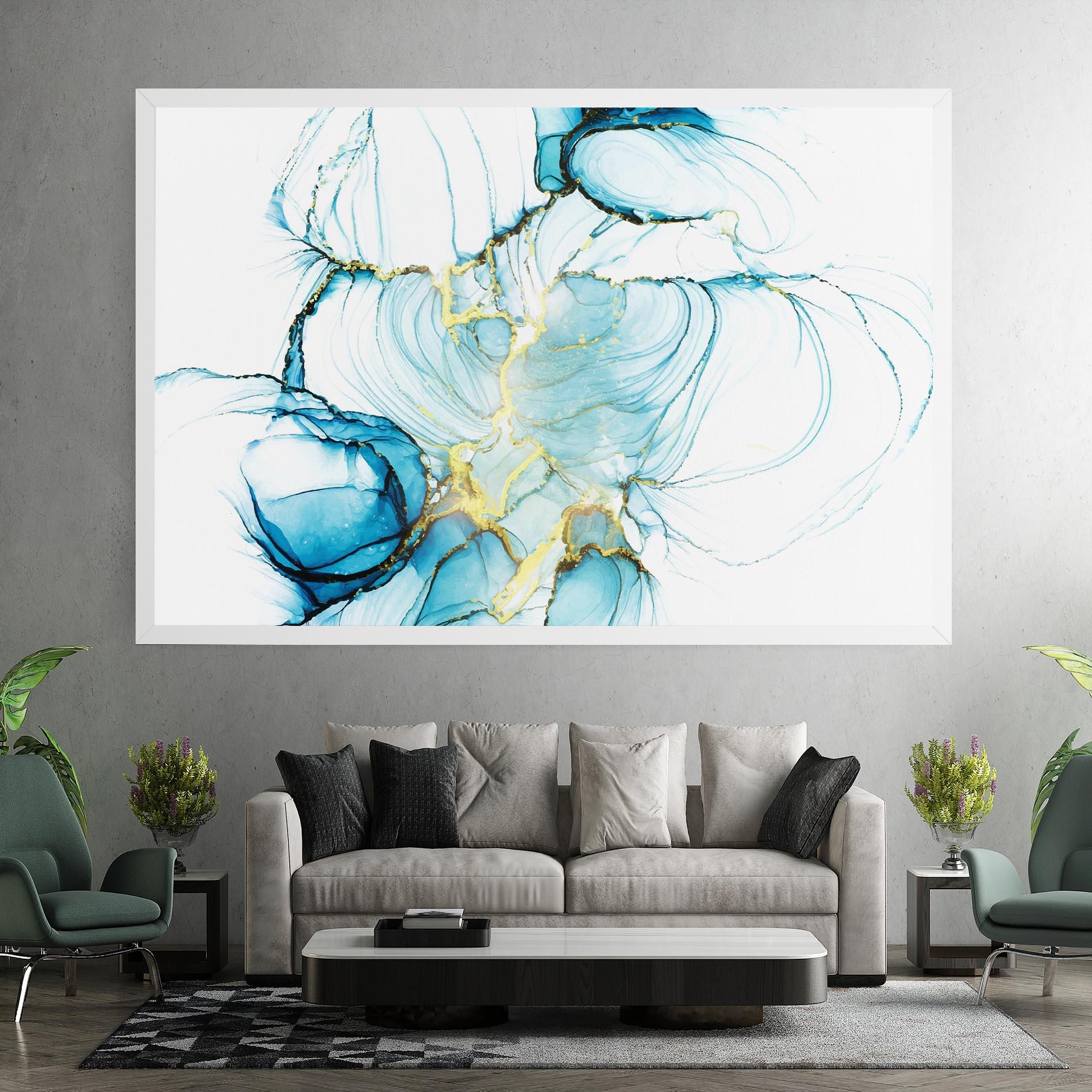 Tablou Canvas Artistic Gold Blue mockup 7