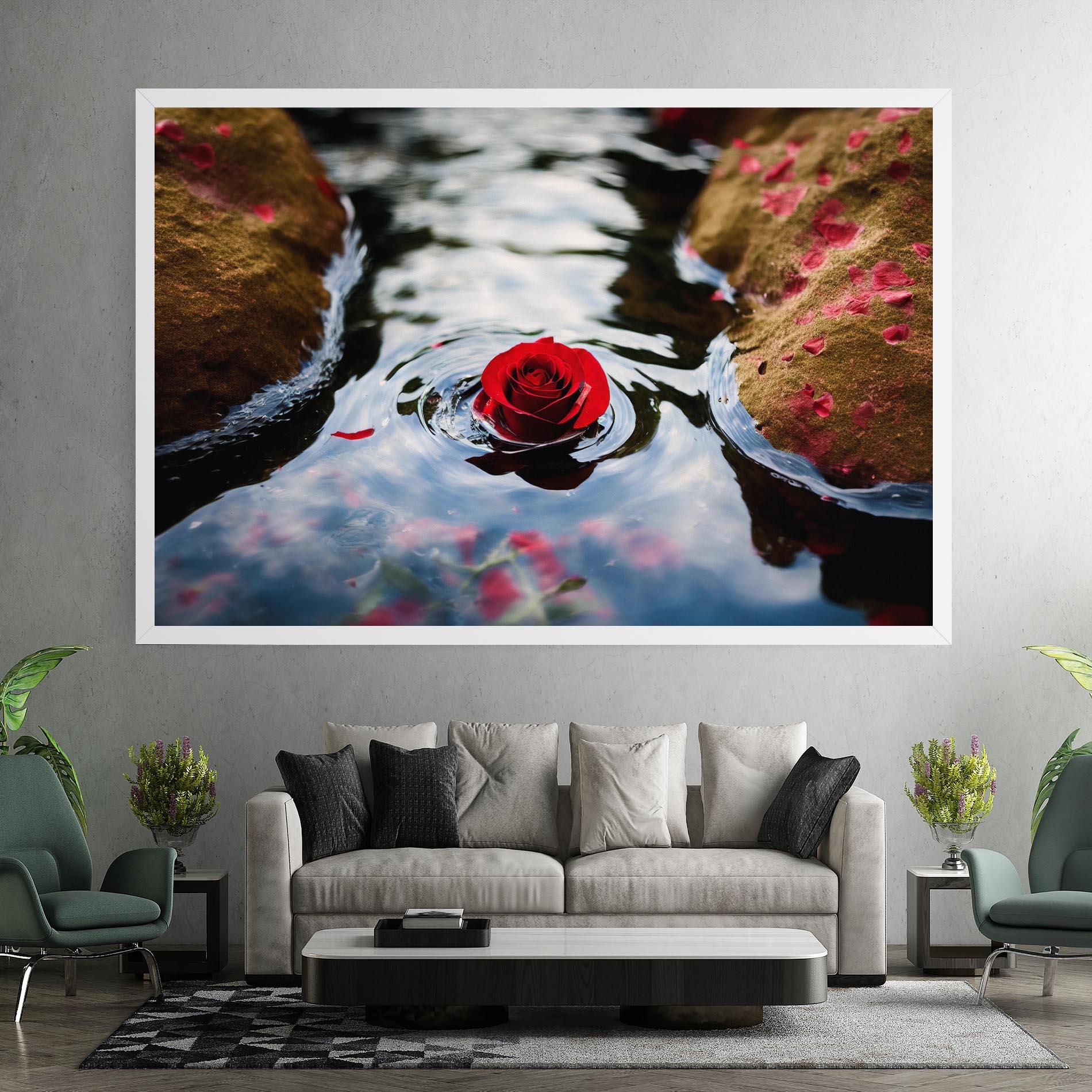 Tablou Canvas Floating Water Rose mockup 7