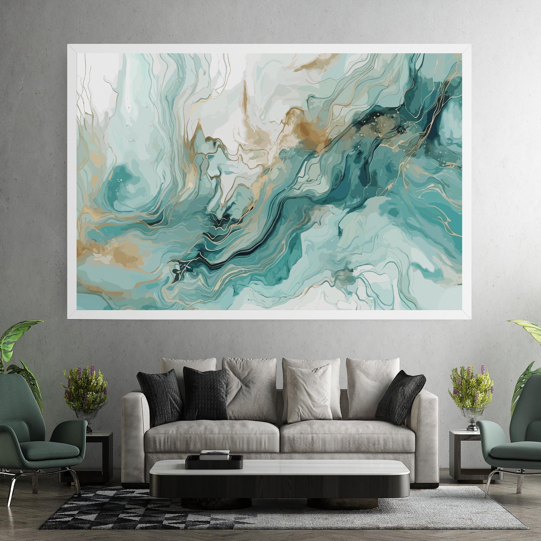 Tablou Canvas Green Gold Water mockup 7