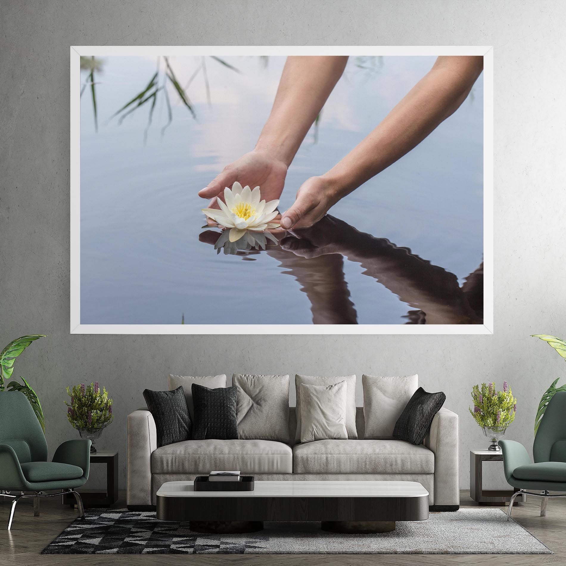 Holding Lake Flower mockup 7
