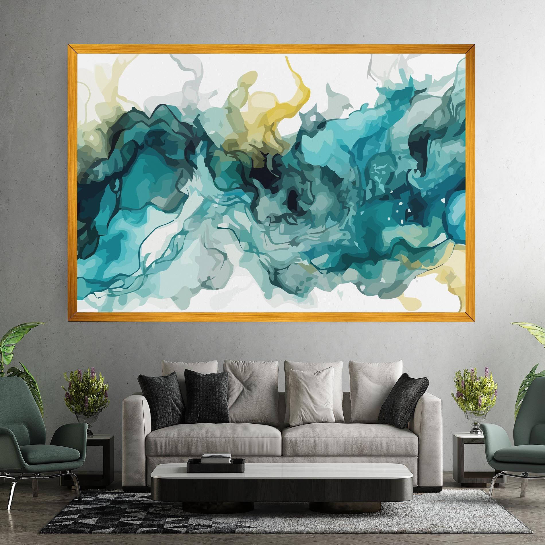 Blue Yellow Art mockup 7