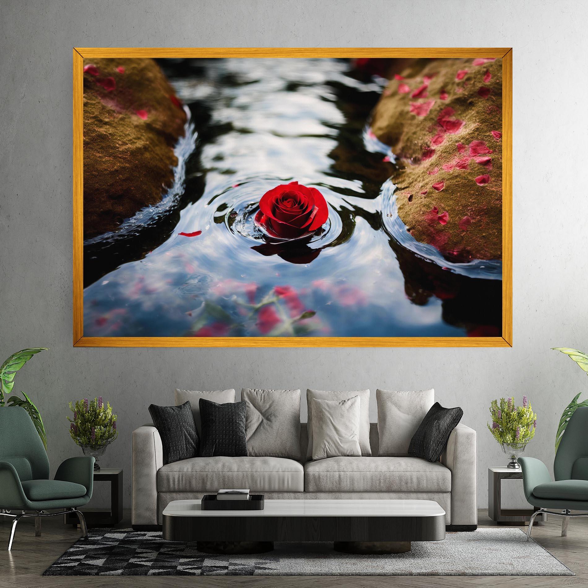 Tablou Canvas Floating Water Rose mockup 7