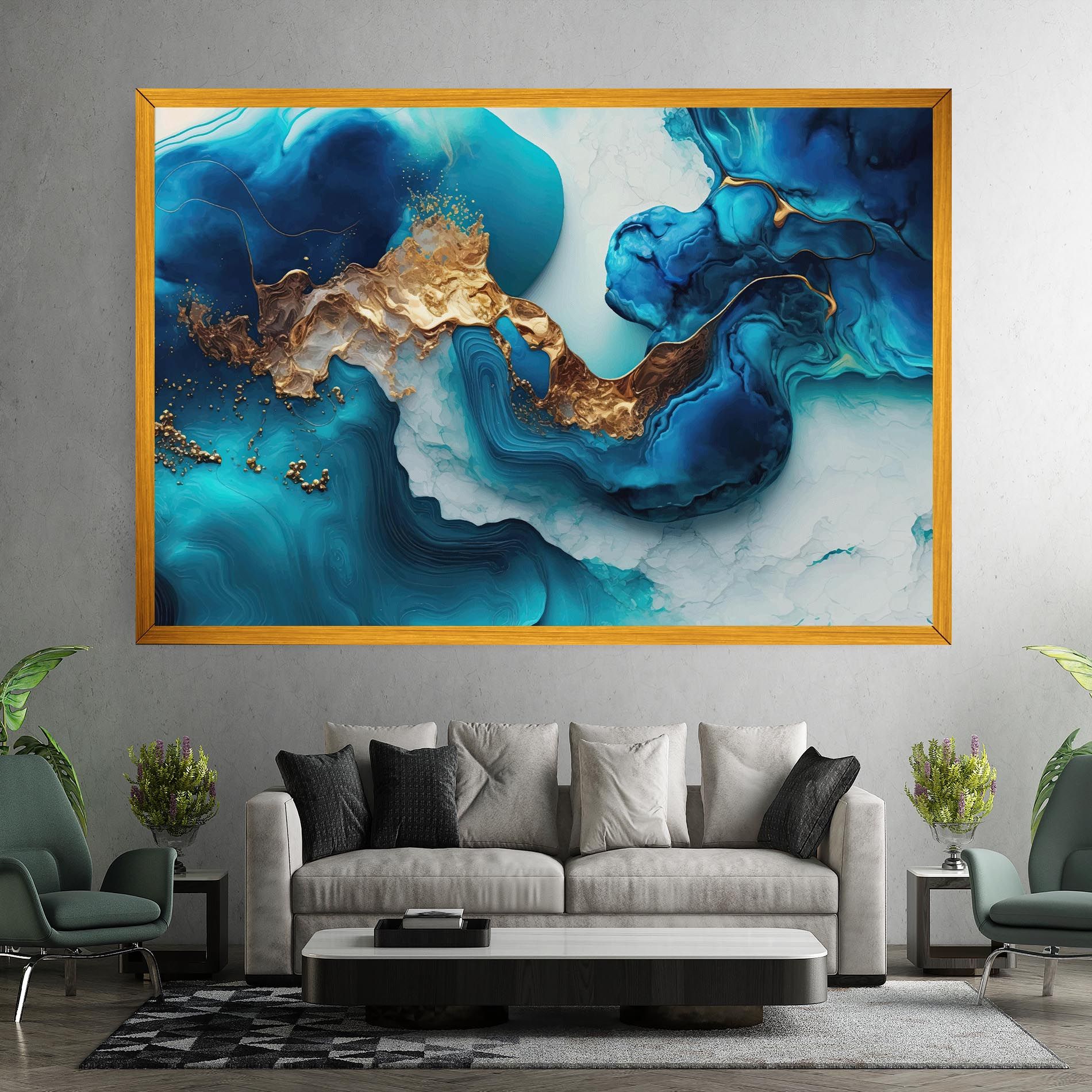 Gold Blue Art Wave mockup 7