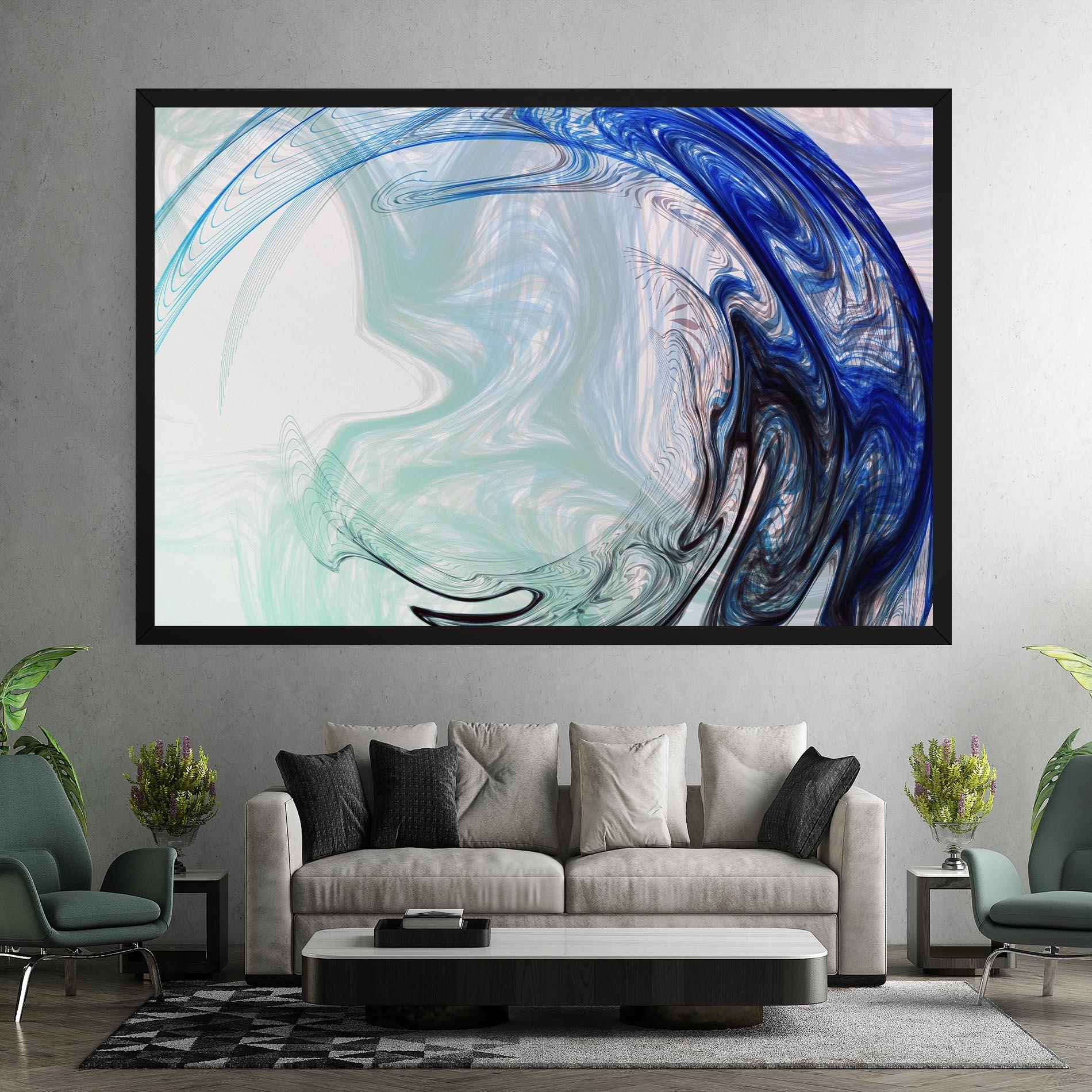 Tablou Canvas Blue Black Art mockup 7