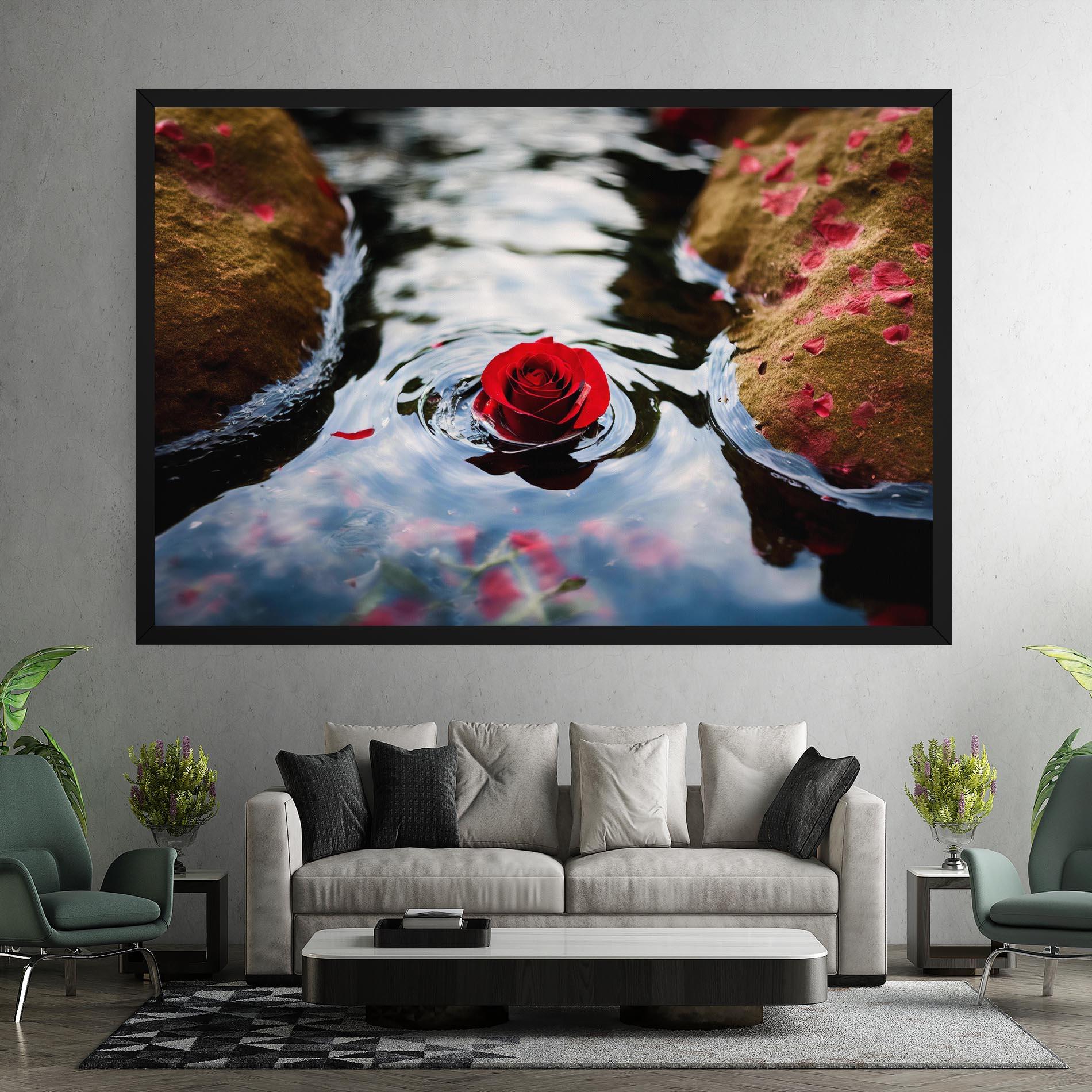 Tablou Canvas Floating Water Rose mockup 7