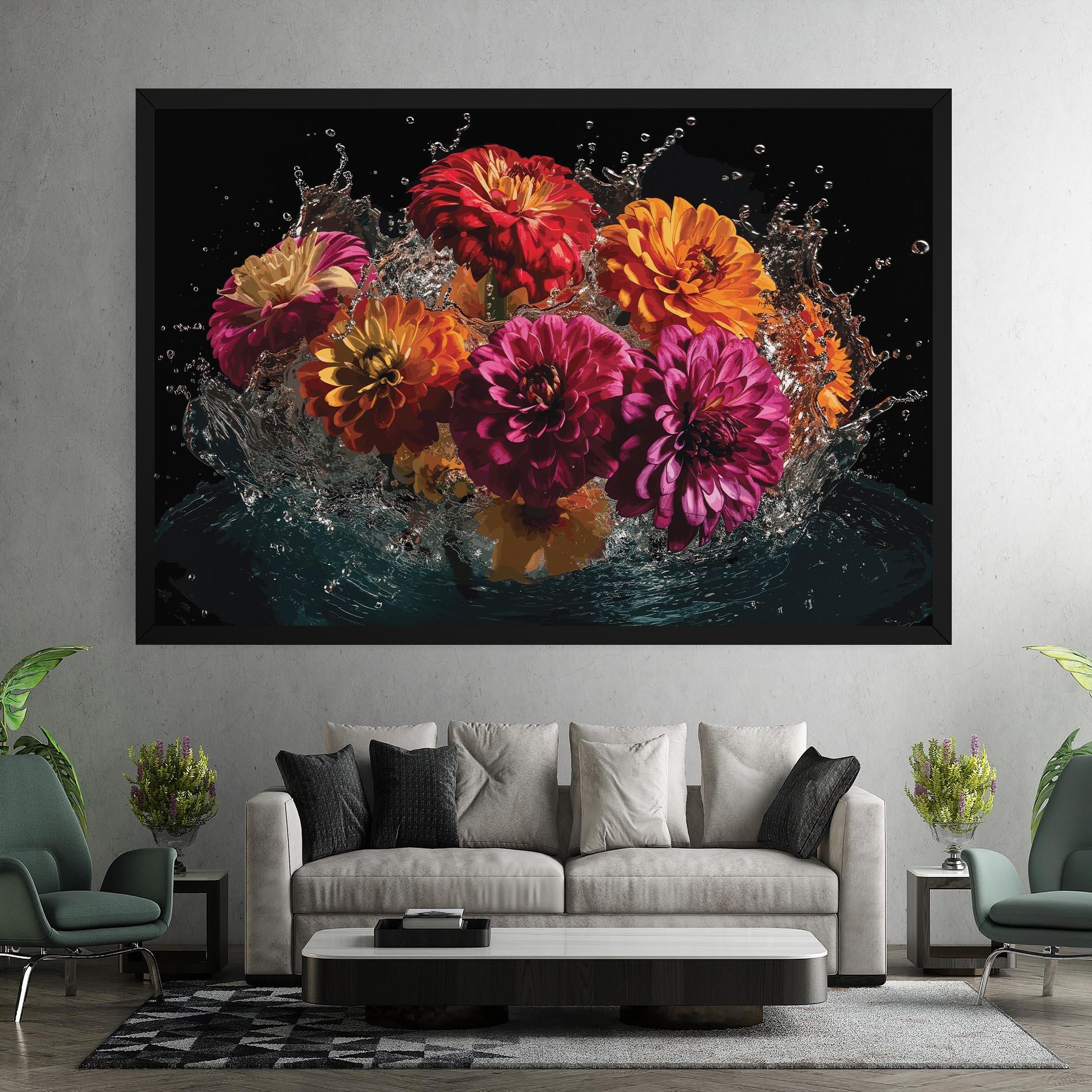Tablou Canvas Flower Water Splash mockup 7