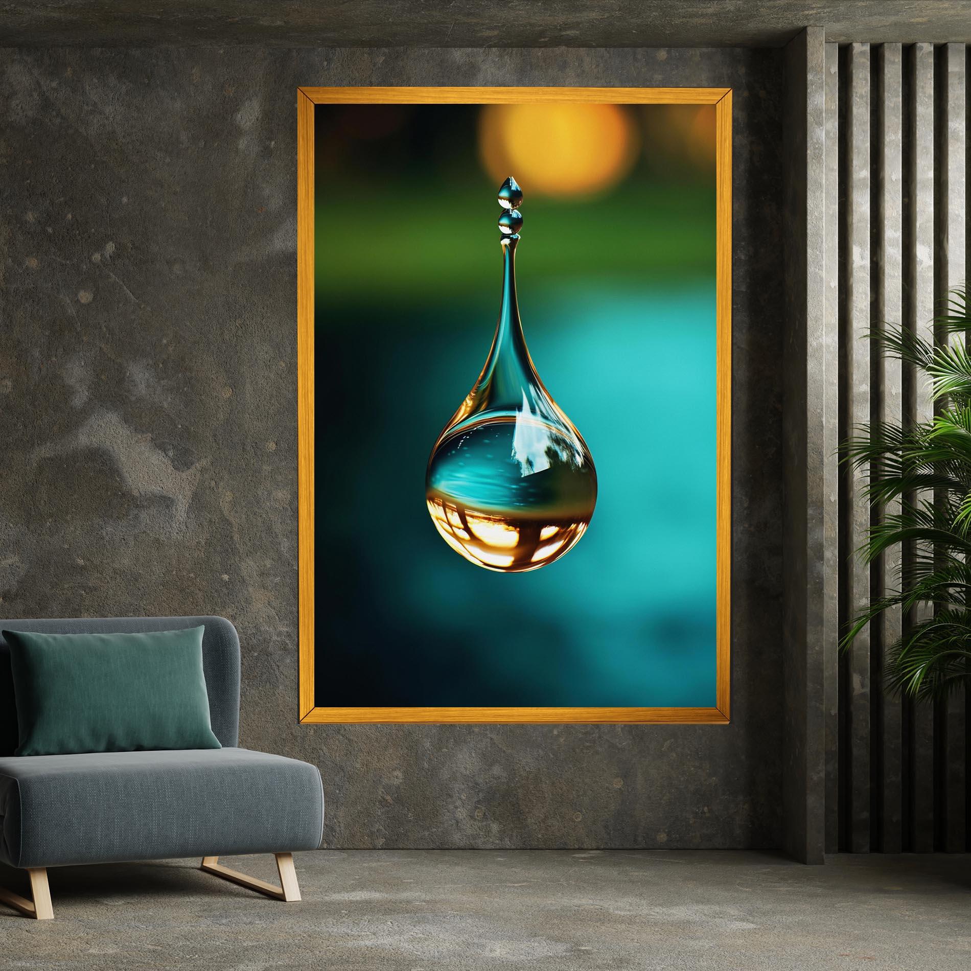 Tablou Canvas Big Green Drop mockup 7