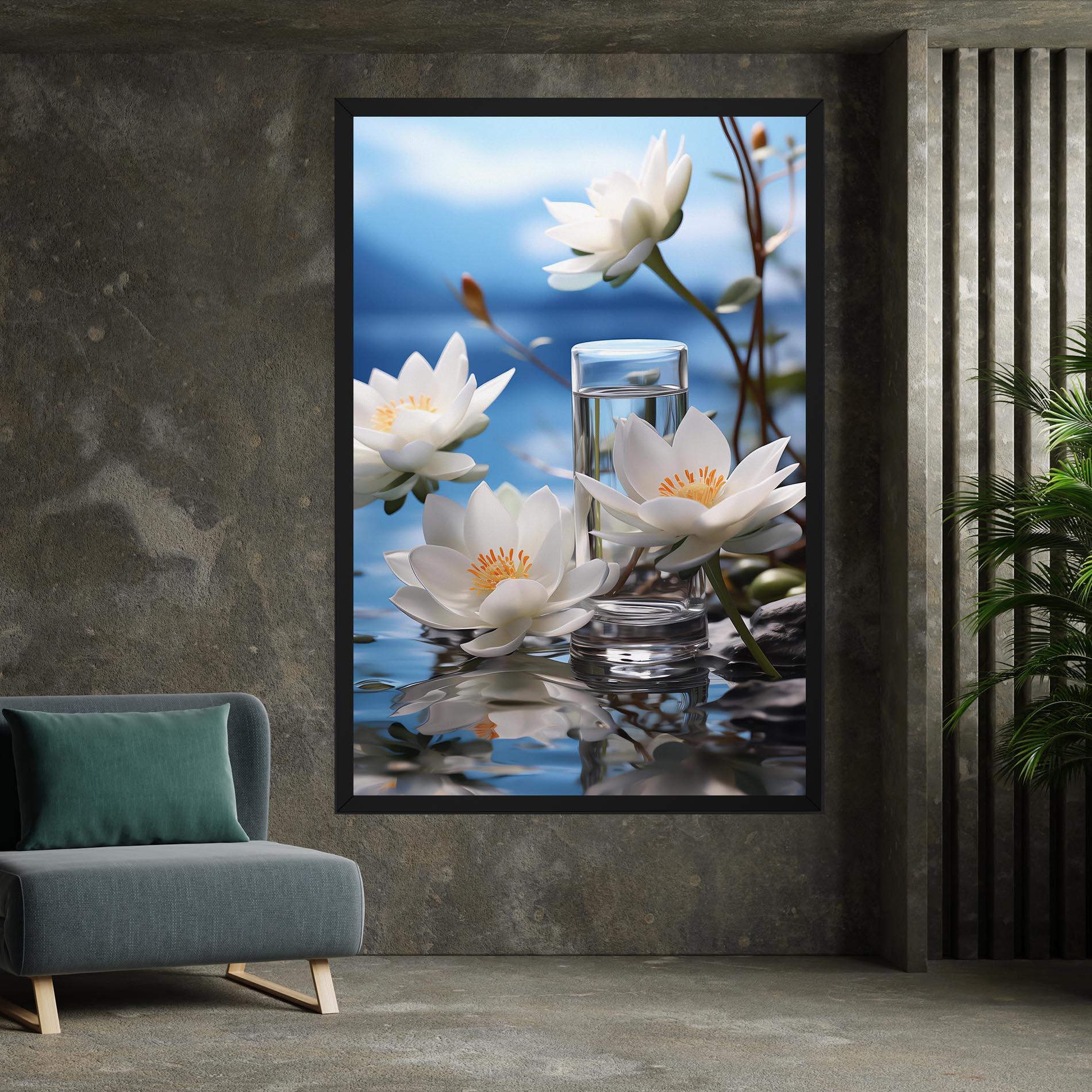 Tablou Canvas Flower Water Glass mockup 7