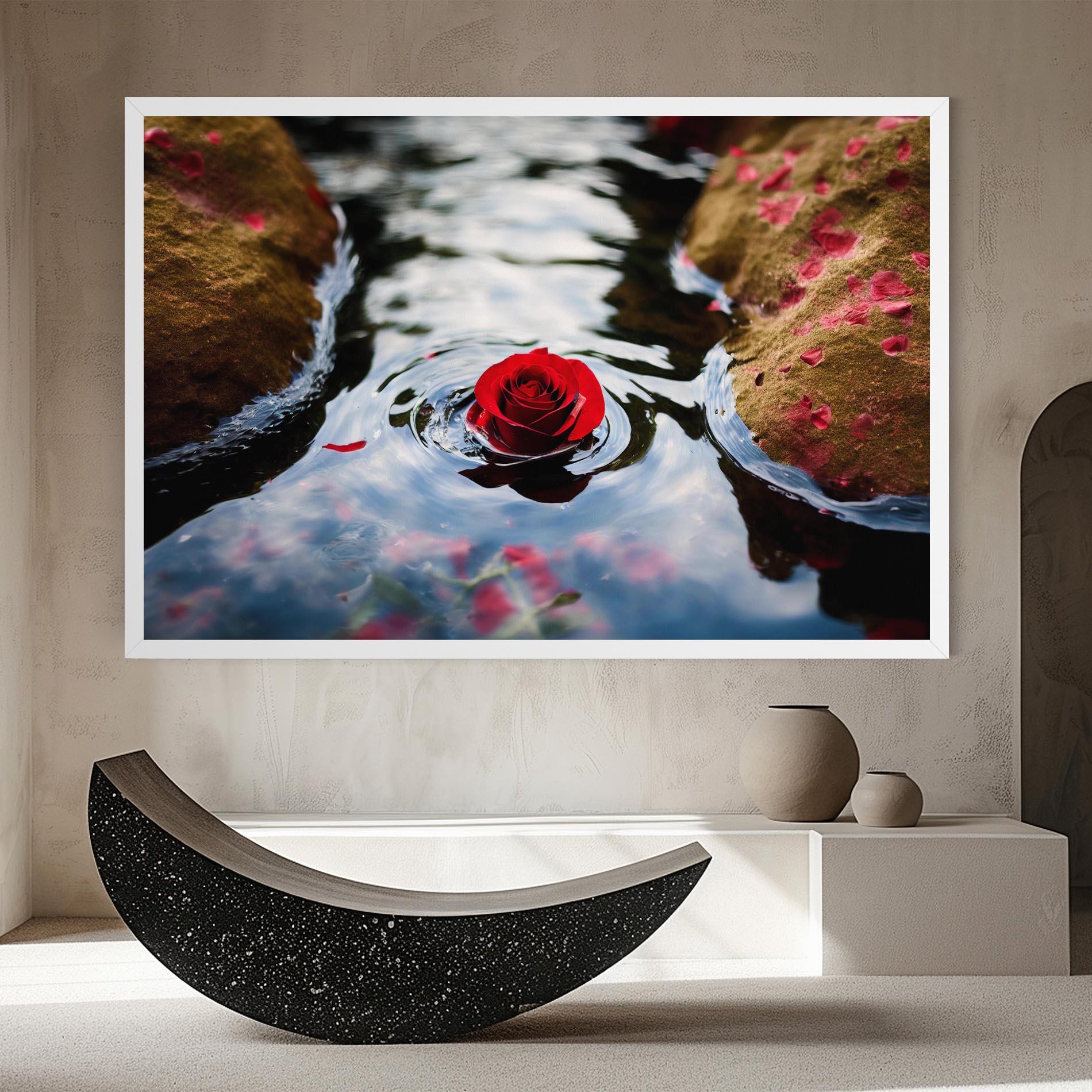 Tablou Canvas Floating Water Rose mockup 8